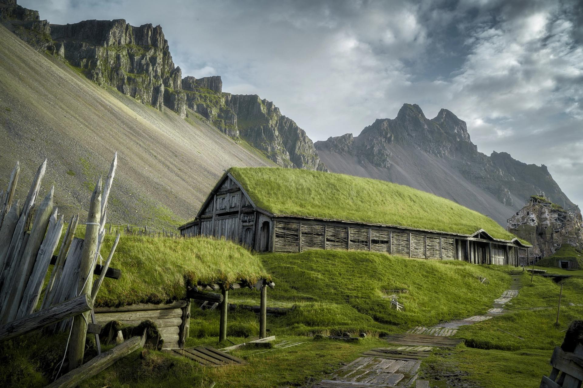 Viking Village near Vestrahorn mountain at Stokksnes