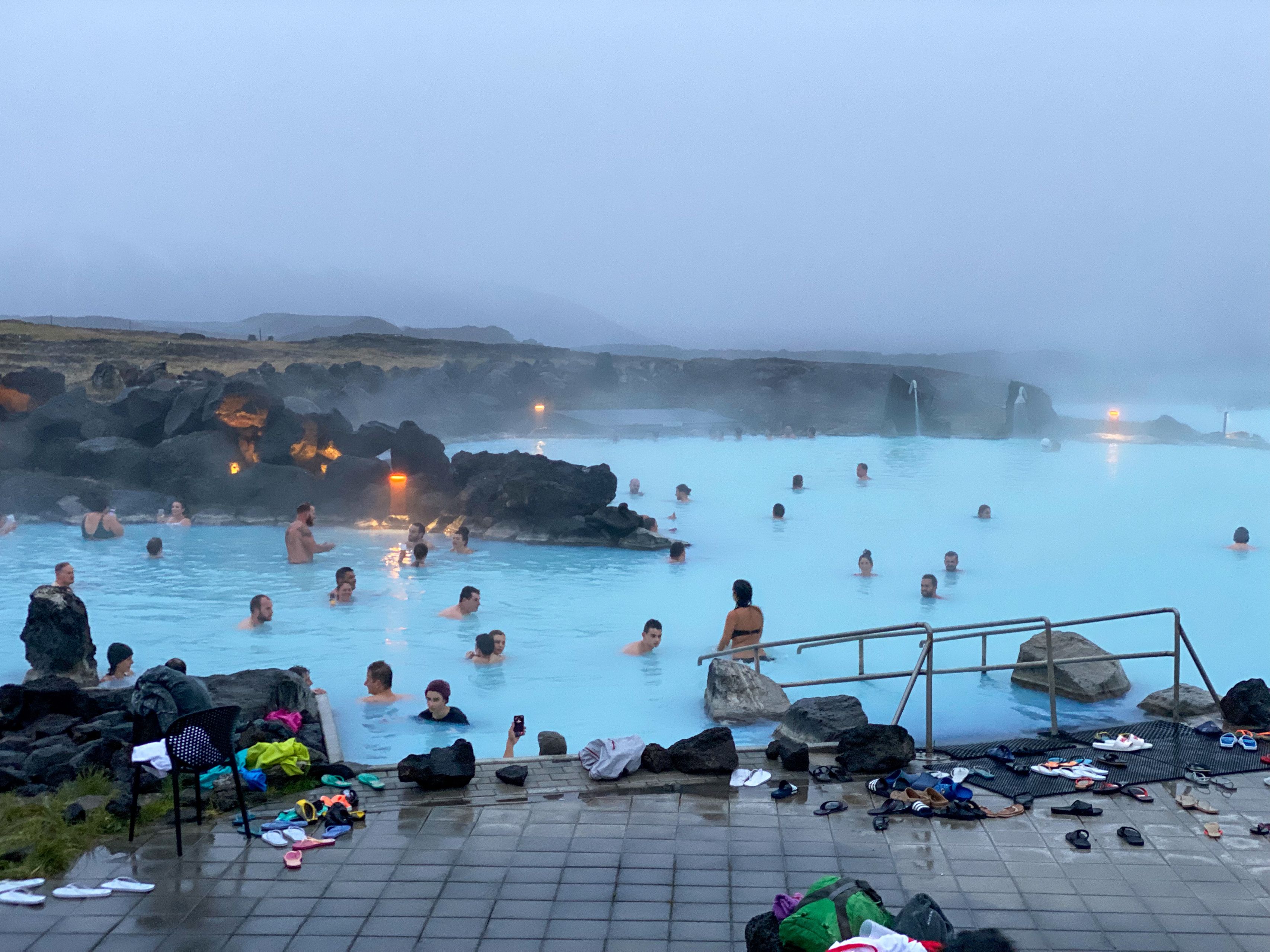 Myvatn Nature Baths in Iceland with Sky blue water.