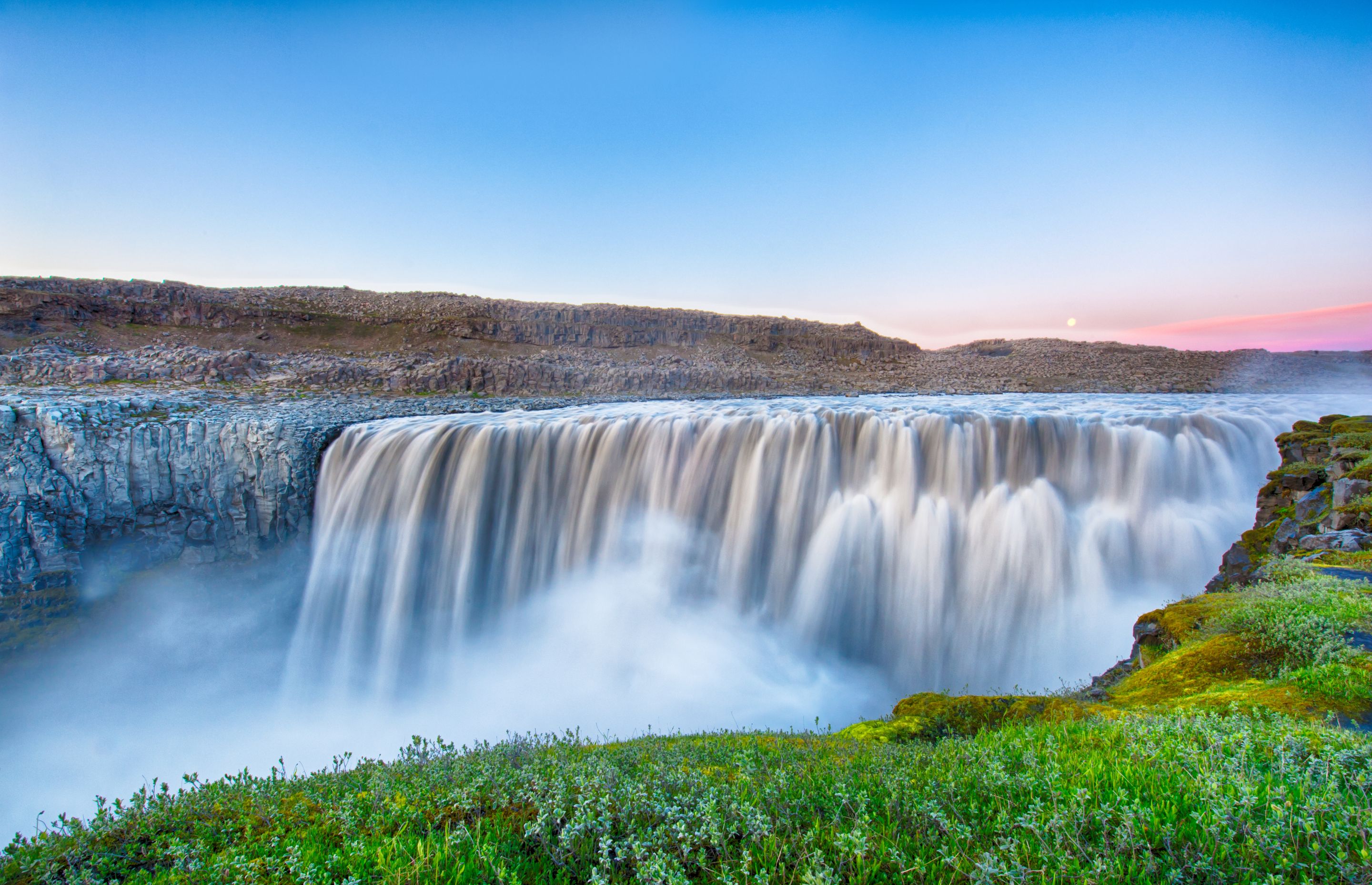 The mighty Dettifoss waterfall, Europe's most powerful waterfall, mesmerizing visitors with its sheer power and beauty