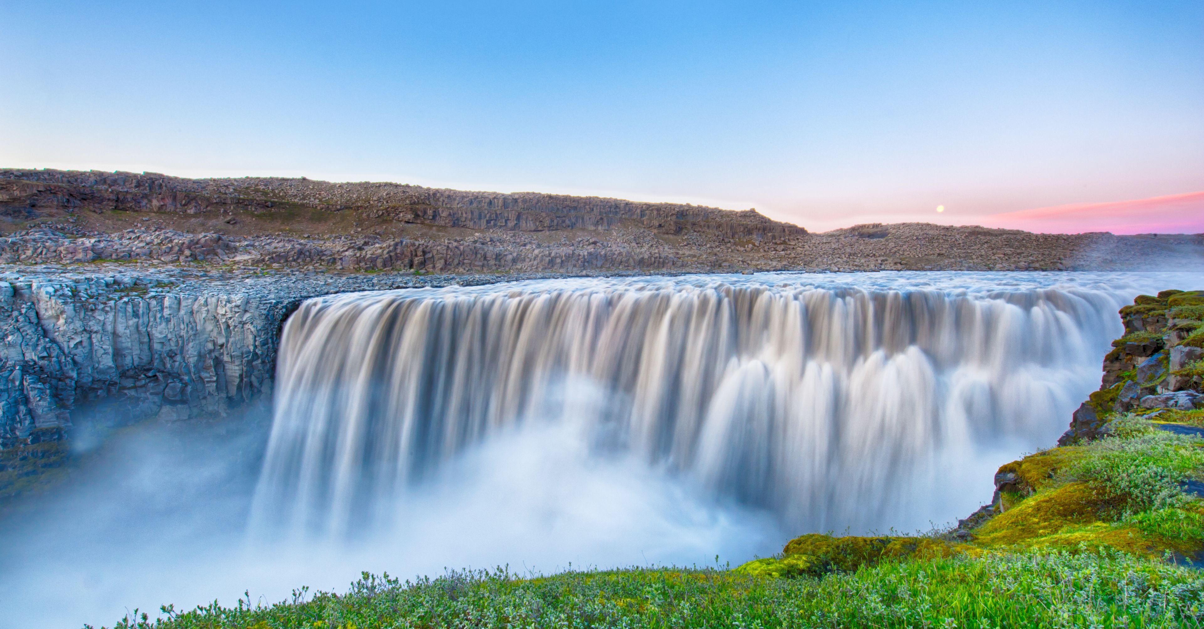 The mighty Dettifoss waterfall, Europe's most powerful waterfall, mesmerizing visitors with its sheer power and beauty