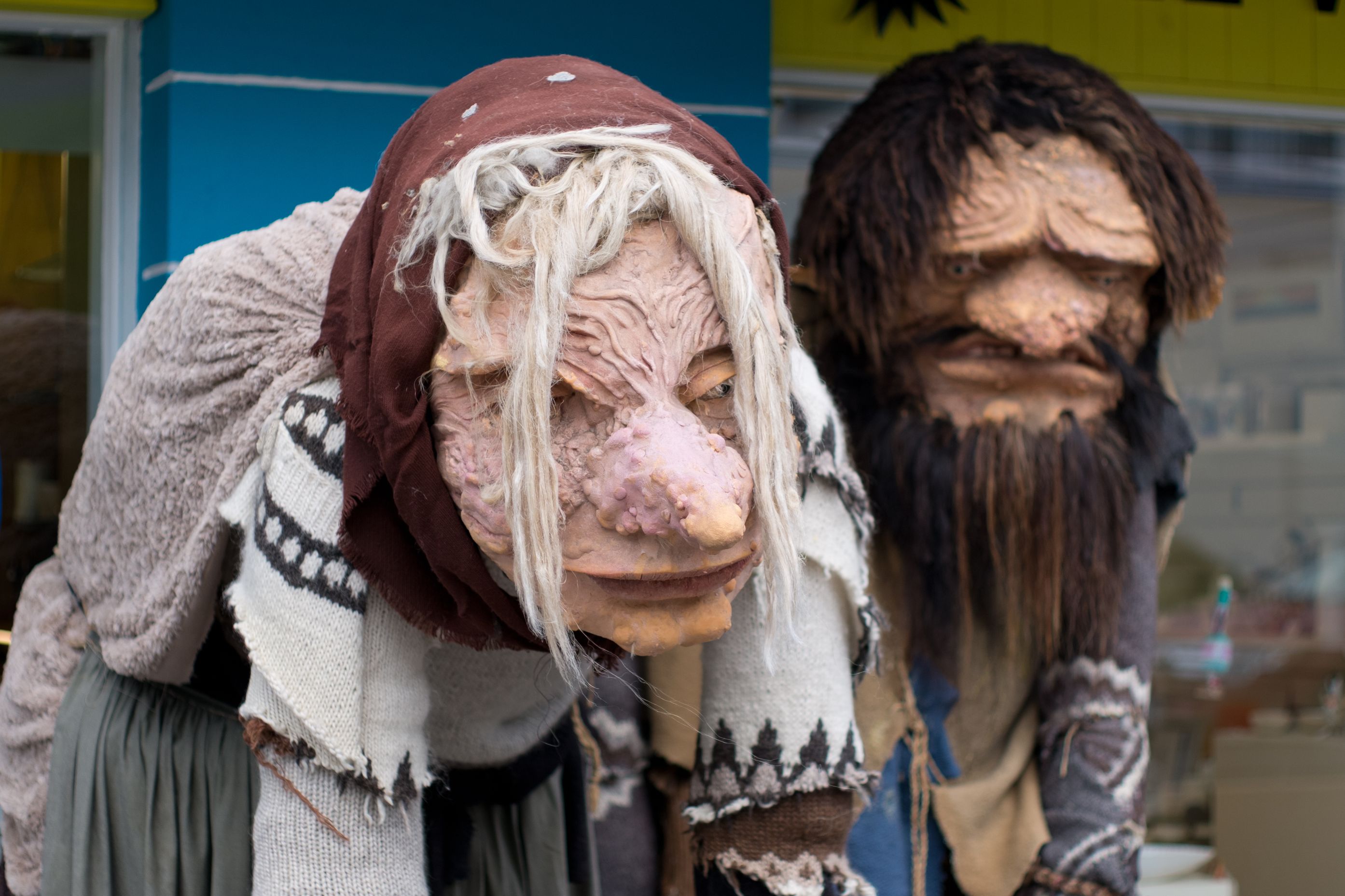 Two troll statues in Iceland