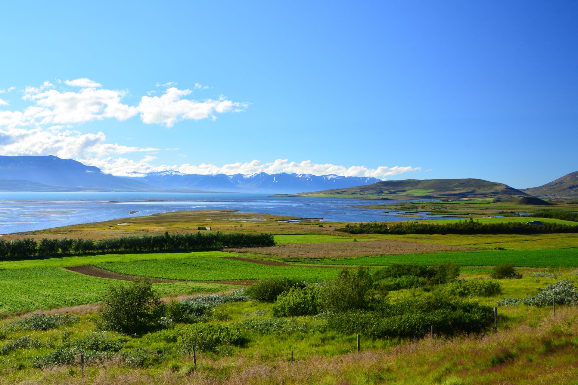 View on the ocean in Eyjafjörður northern Iceland 