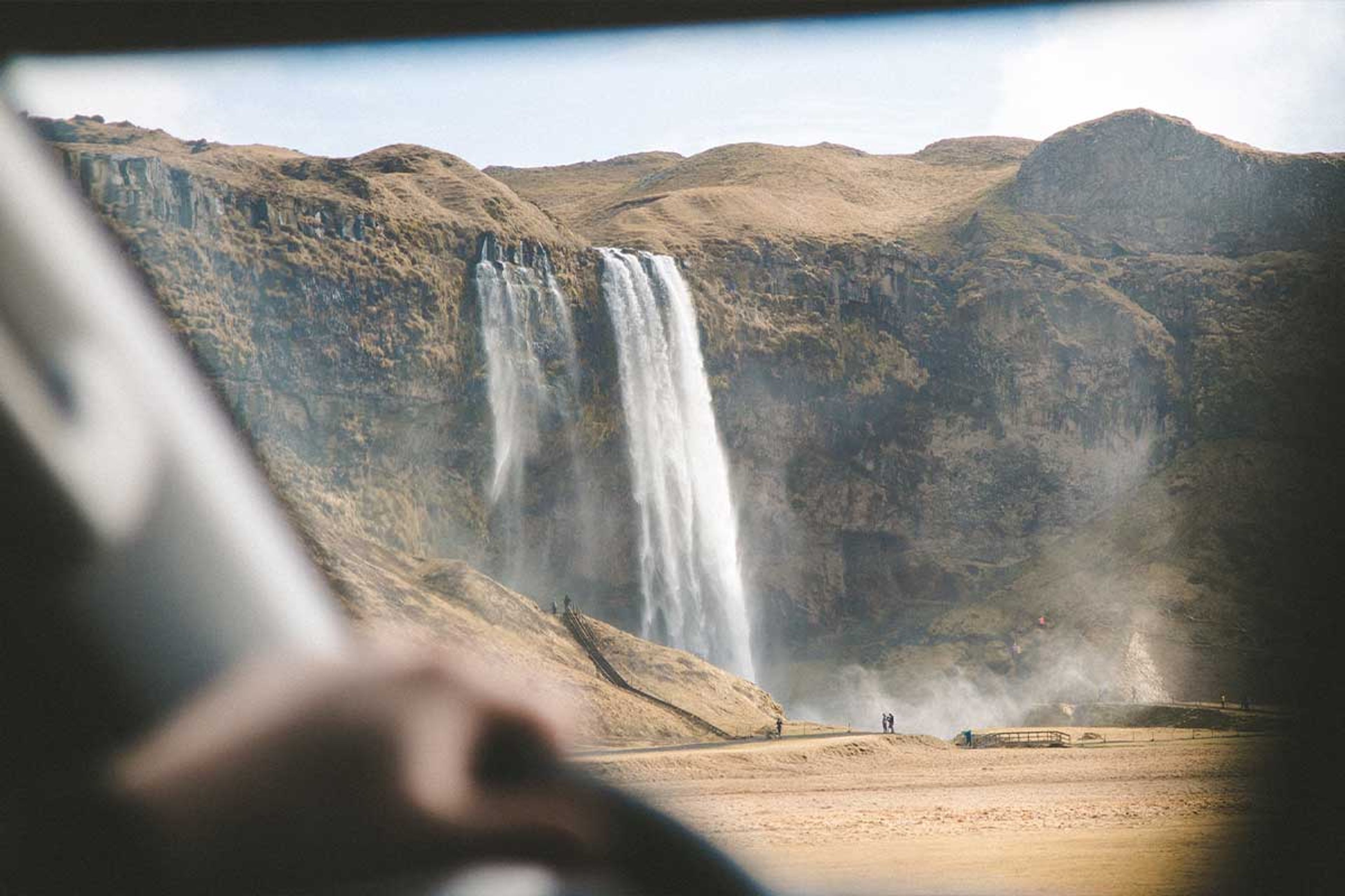 Rental car, Waterfall