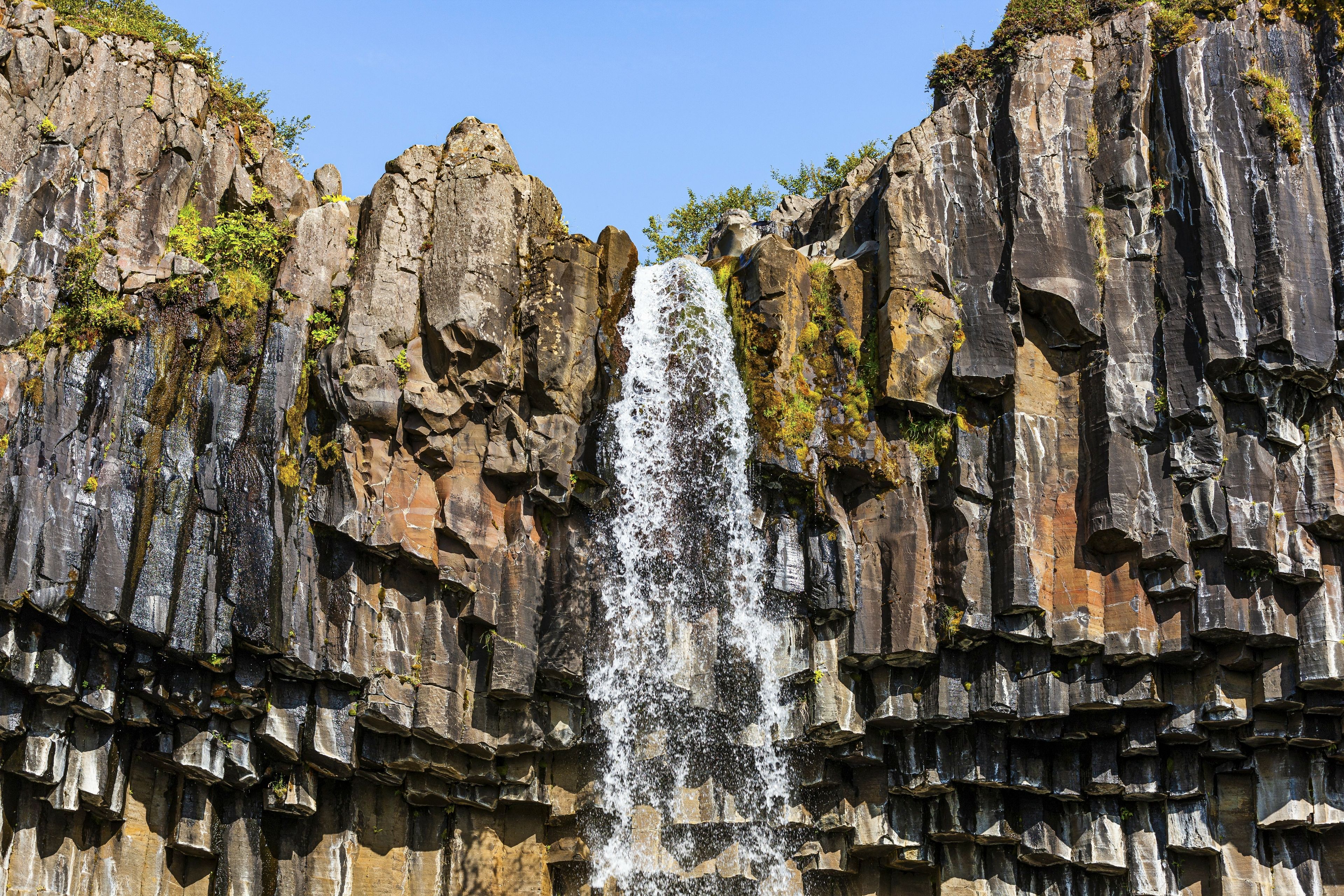 Picture of Svartifoss and its basalt columns from upclose