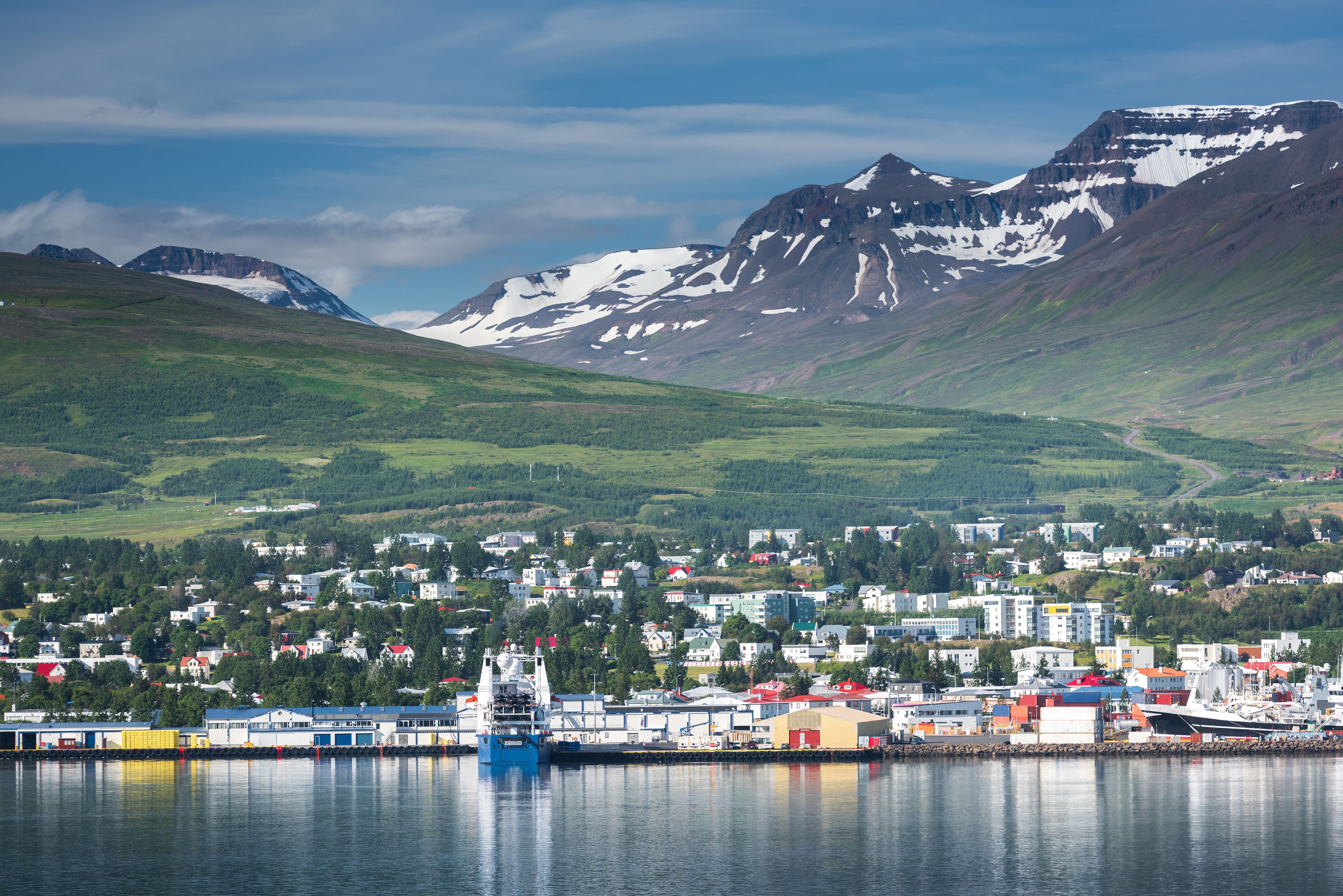 Akureyri in Iceland in Summer