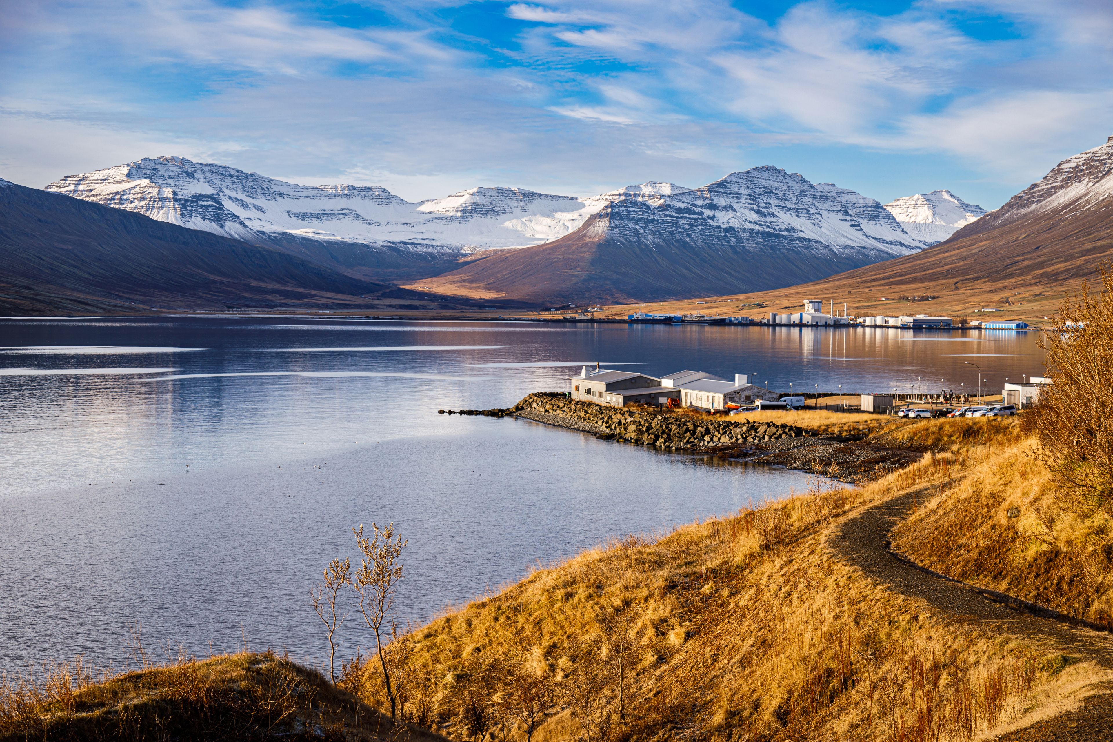 Neskaupstadur in the fjord of North Iceland