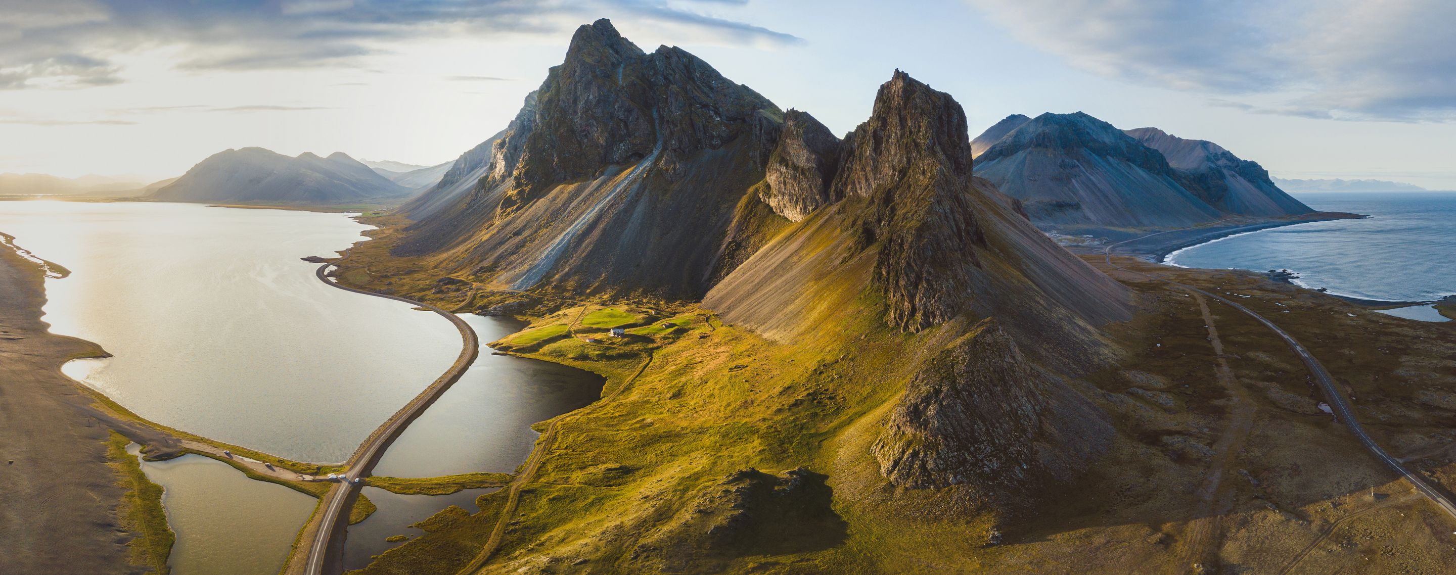 Scenic drive by the coast in Iceland