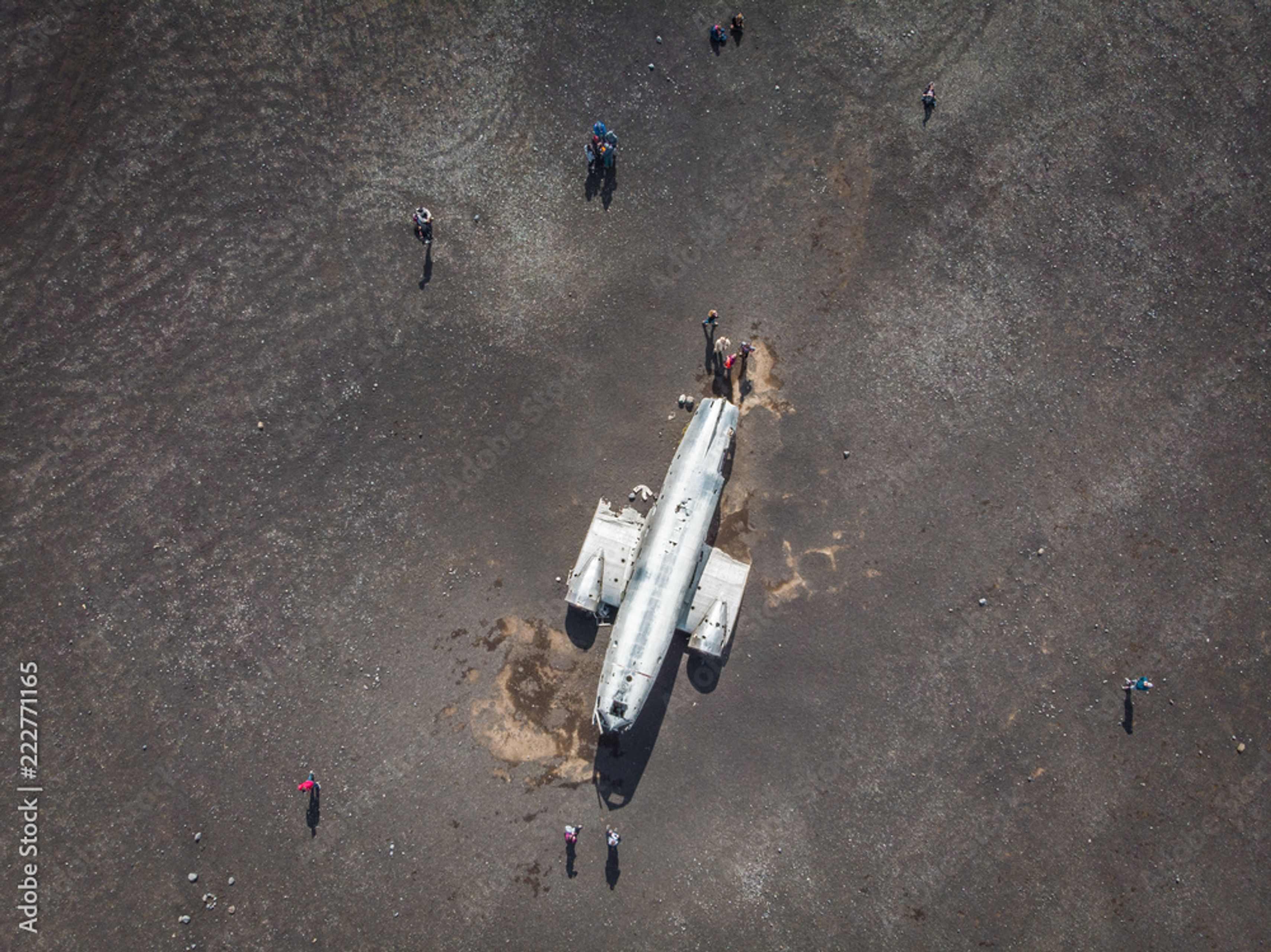 Aerial of Sólheimasandur Plane Wreck, Iceland