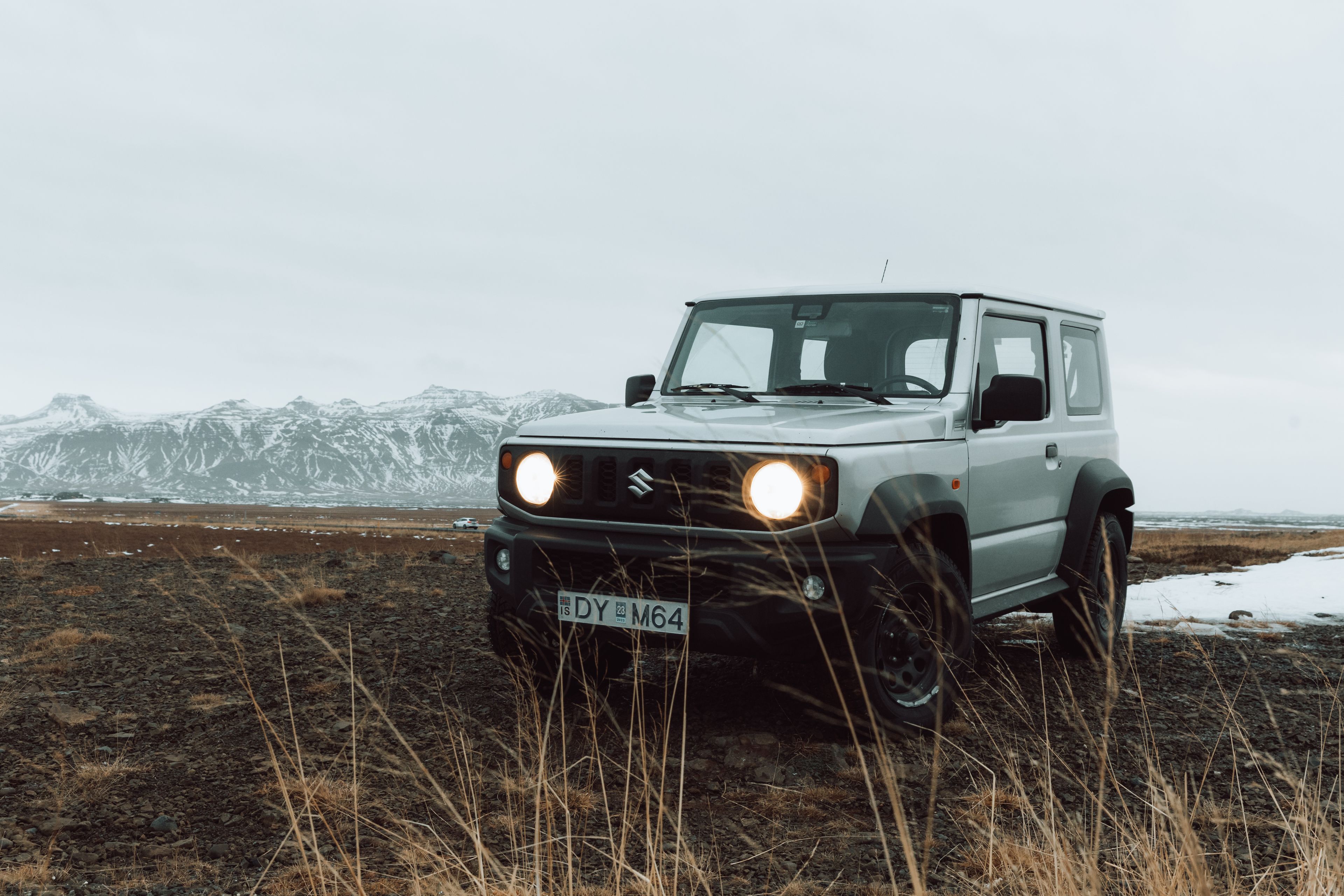 The Suzuki Jimny 4x4 in an Icelandic landscape