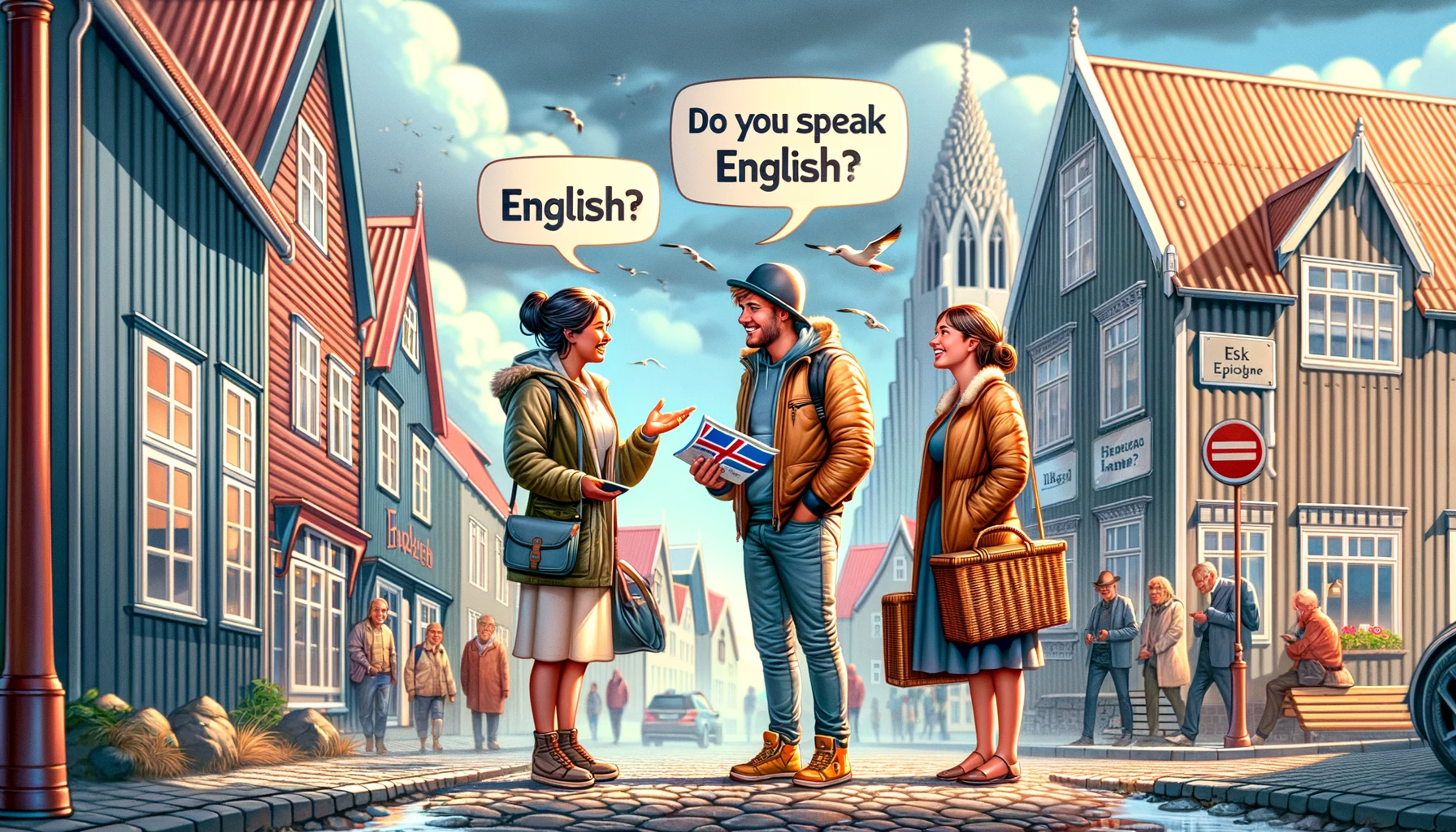 a tourist asks a local: Do you speak English