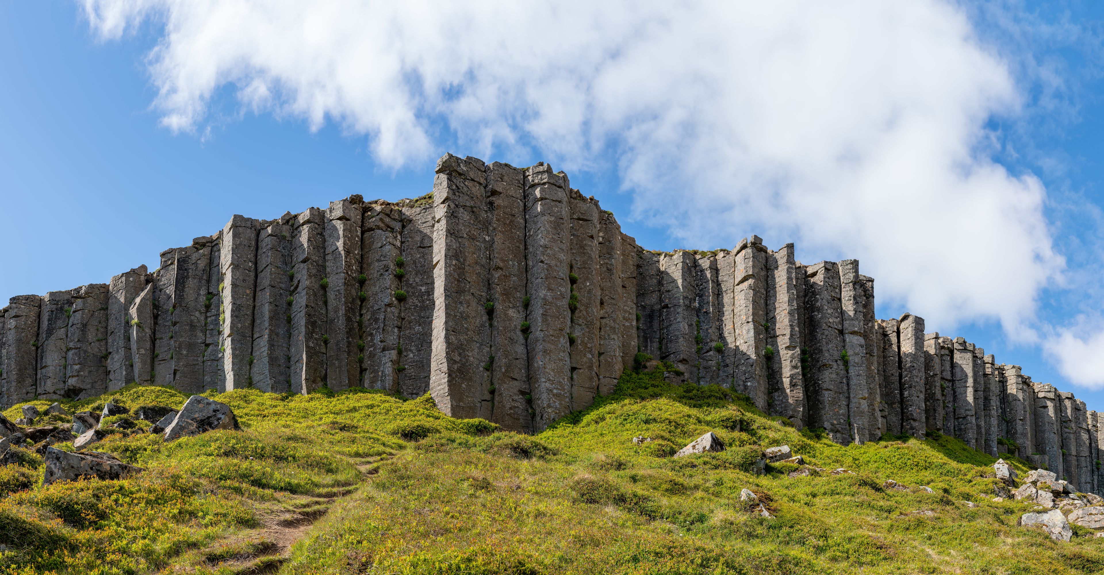 Gerduberg Cliffs basalt columns on the Snaefellsnes Peninsula in Iceland