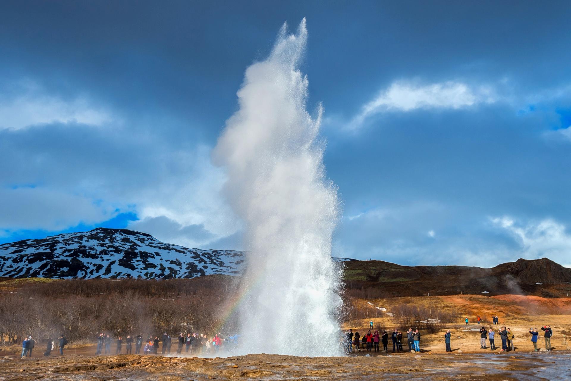 Strokkur geysir eruption in Iceland