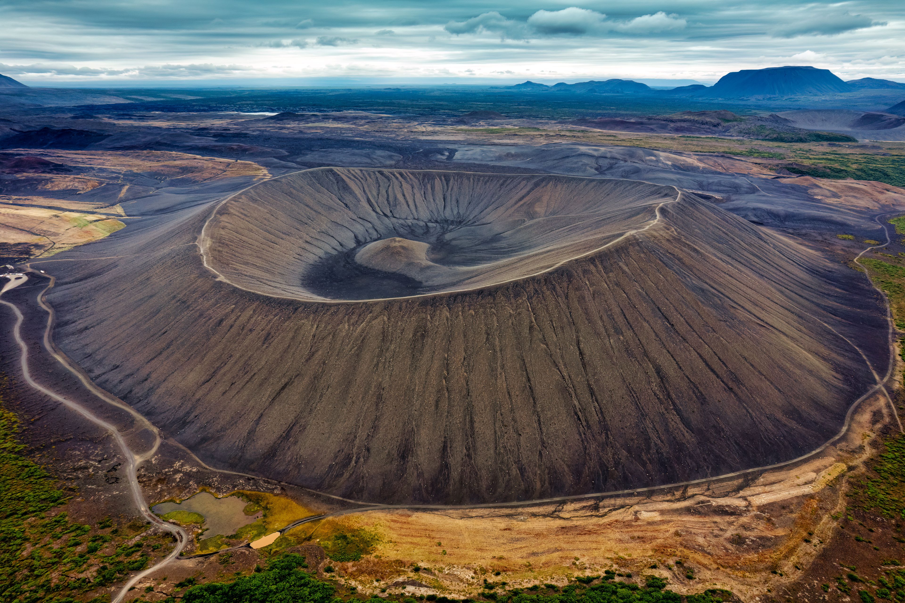 Aerial of Hverfjall Crater