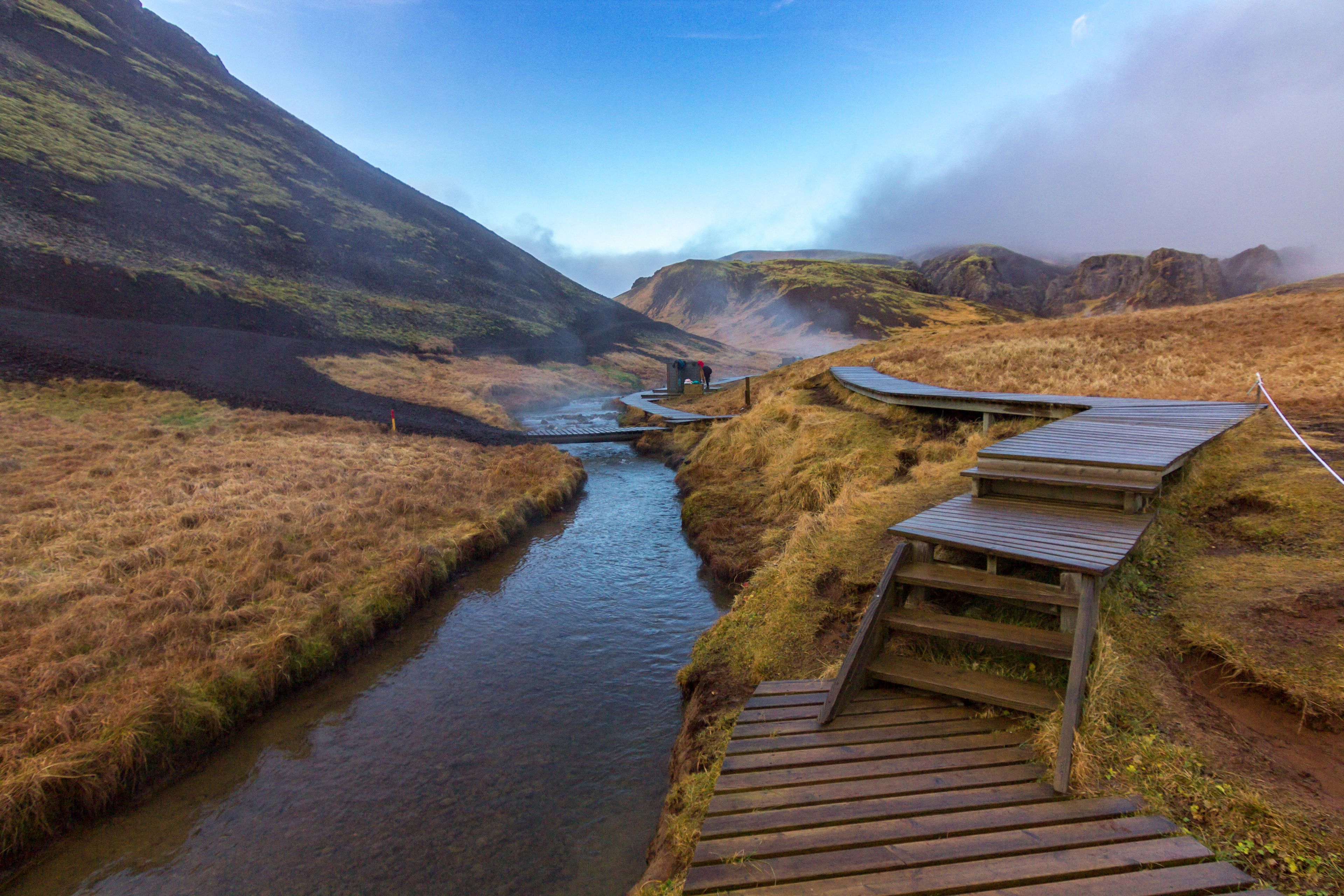 Reykjadalur hot spring thermal river, Iceland