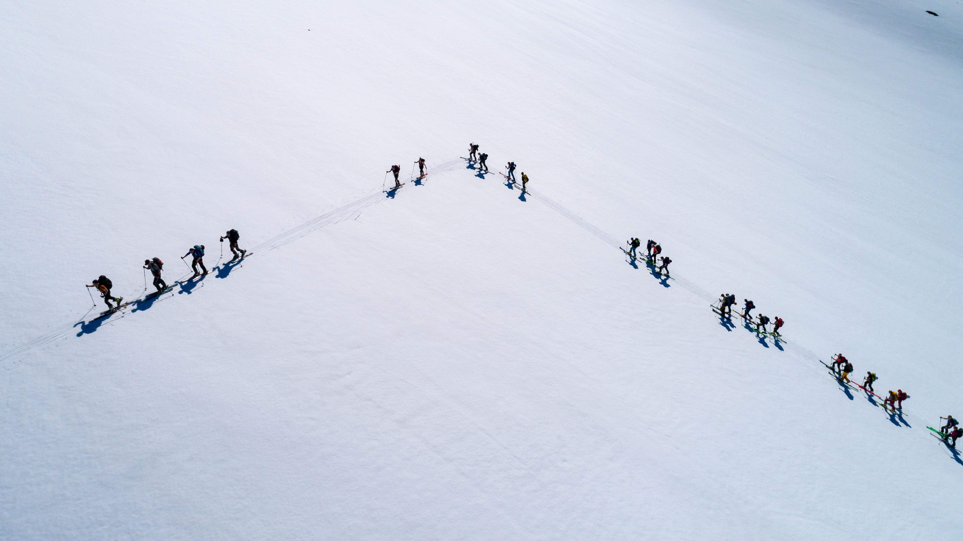 Group of people country skiing in Iceland