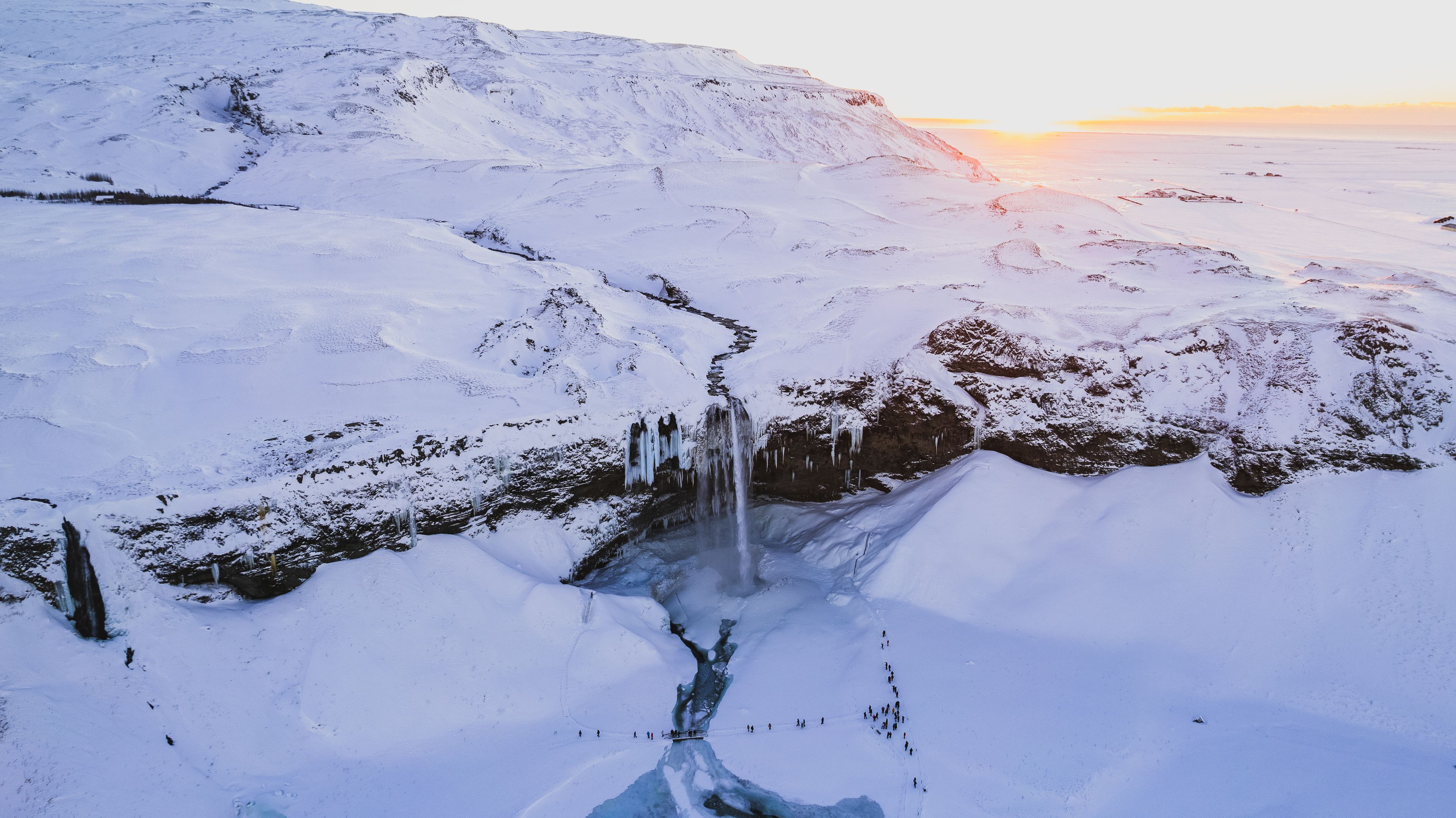 beautiful snow covered South Coast of Iceland a unesco world heritage site