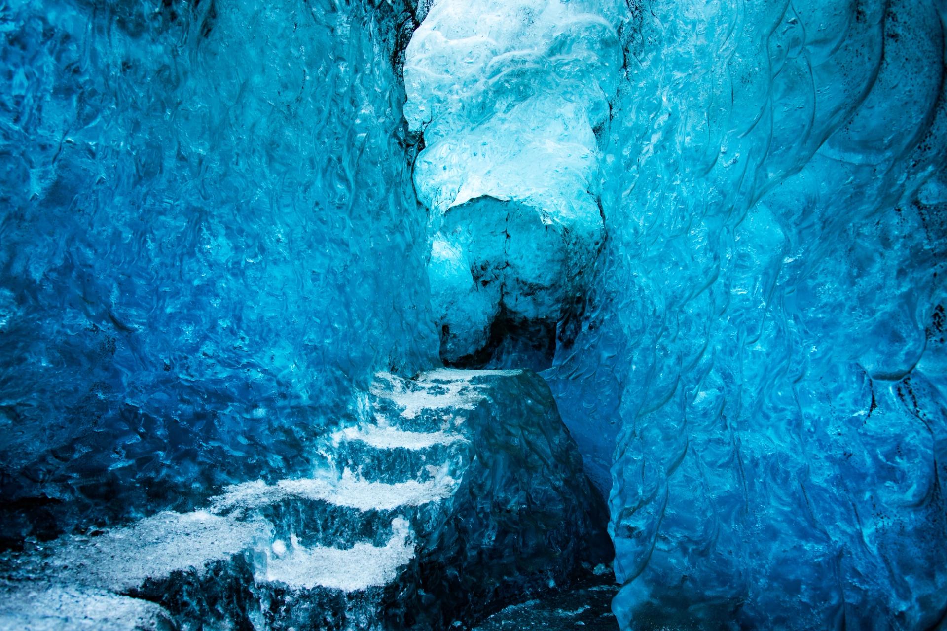 Ice cave interior in Iceland 