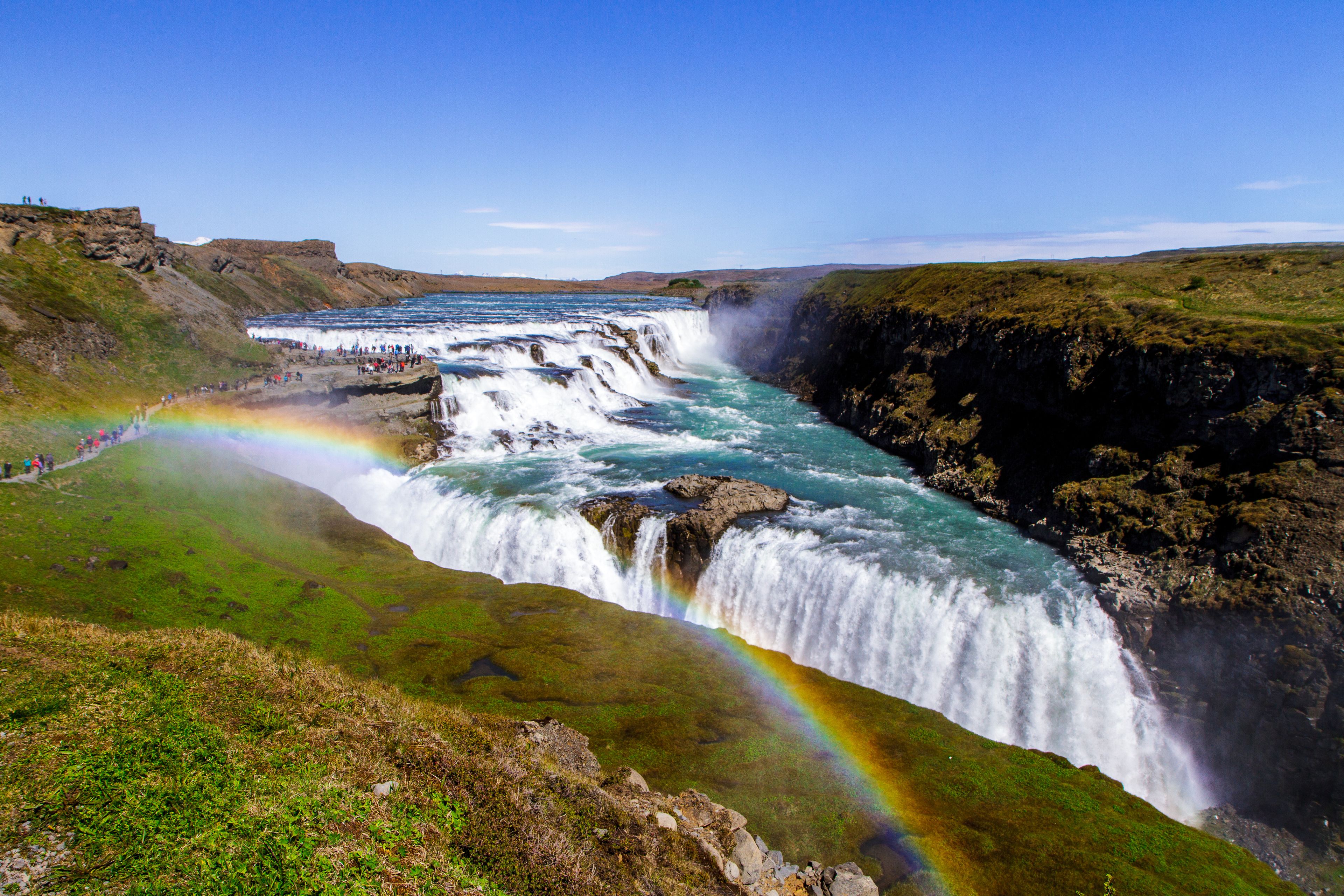 What could be more beautiful than the Gullfoss waterfall with a splendid rainbow