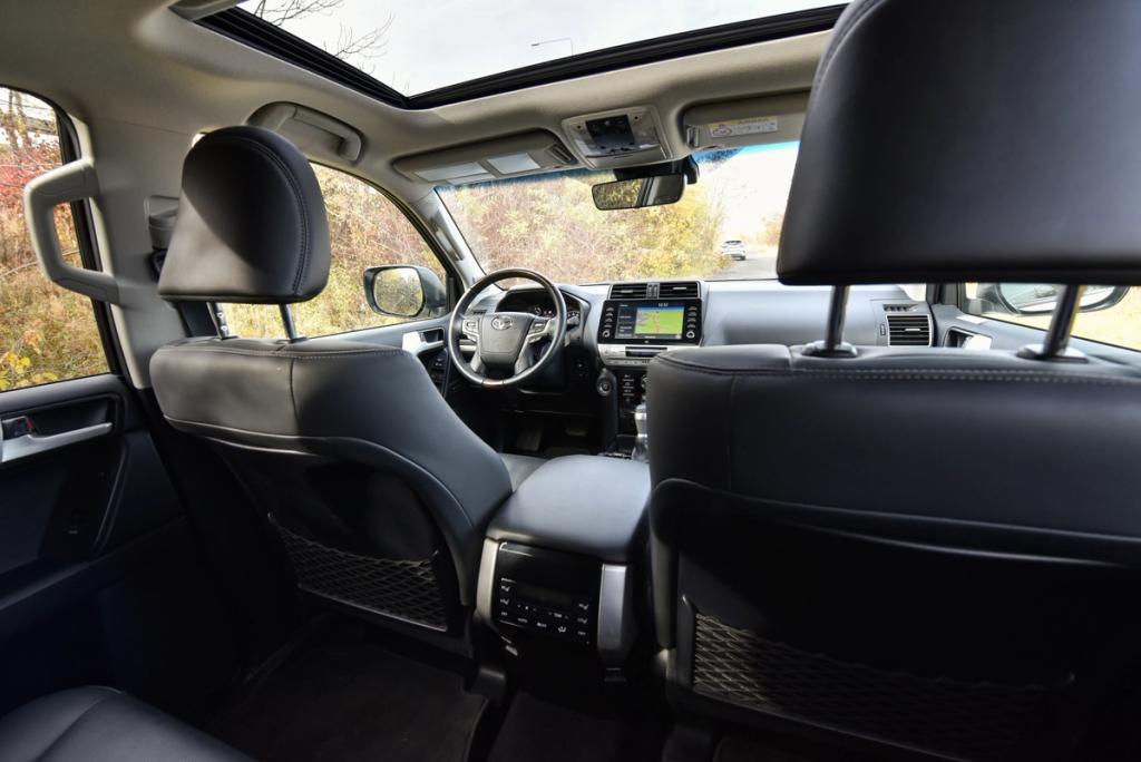 Backseat view of a Toyota Land Cruiser rental car in Iceland, provided by Go Car Rental