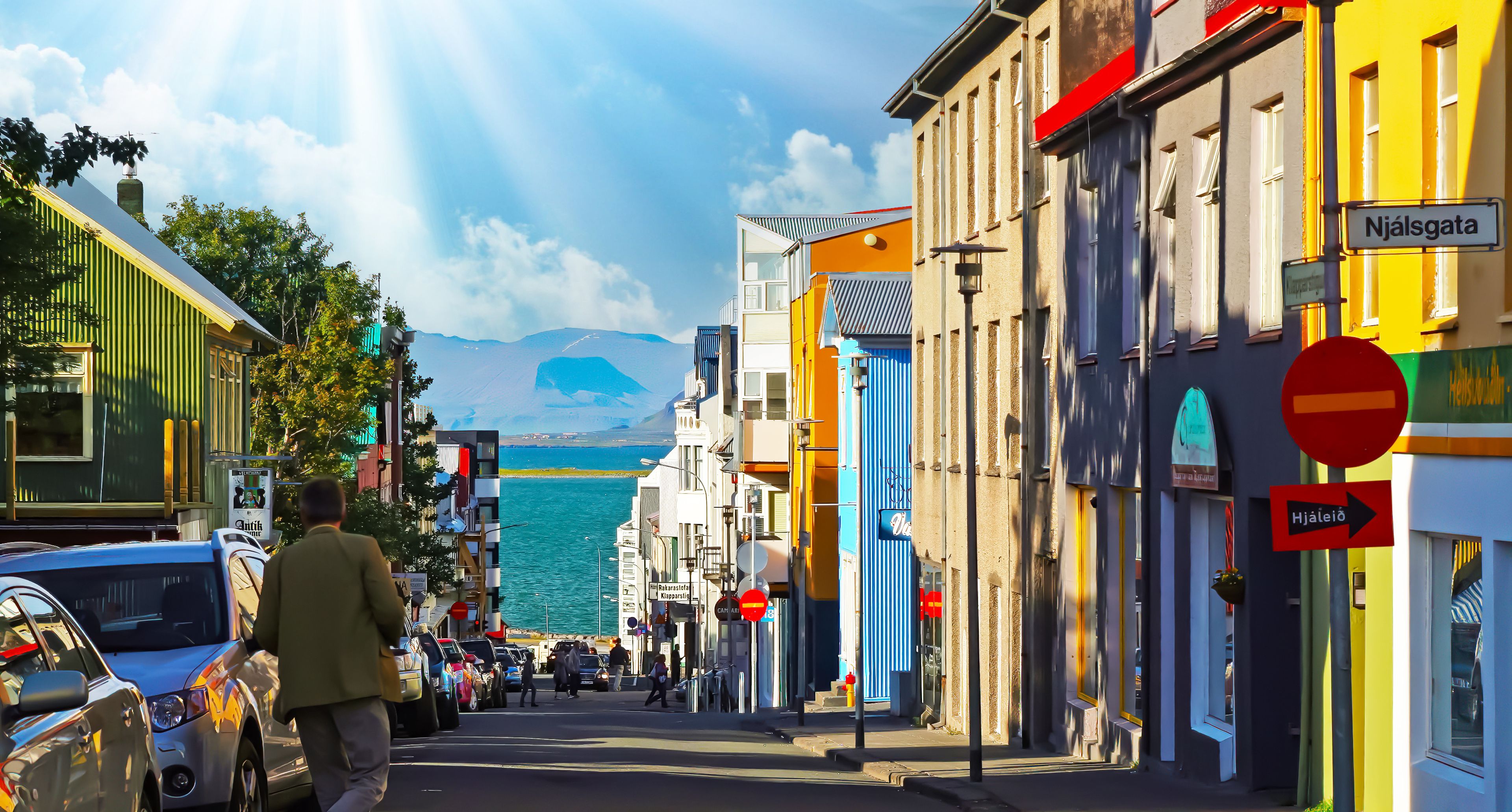 Sunny Reykjavik street