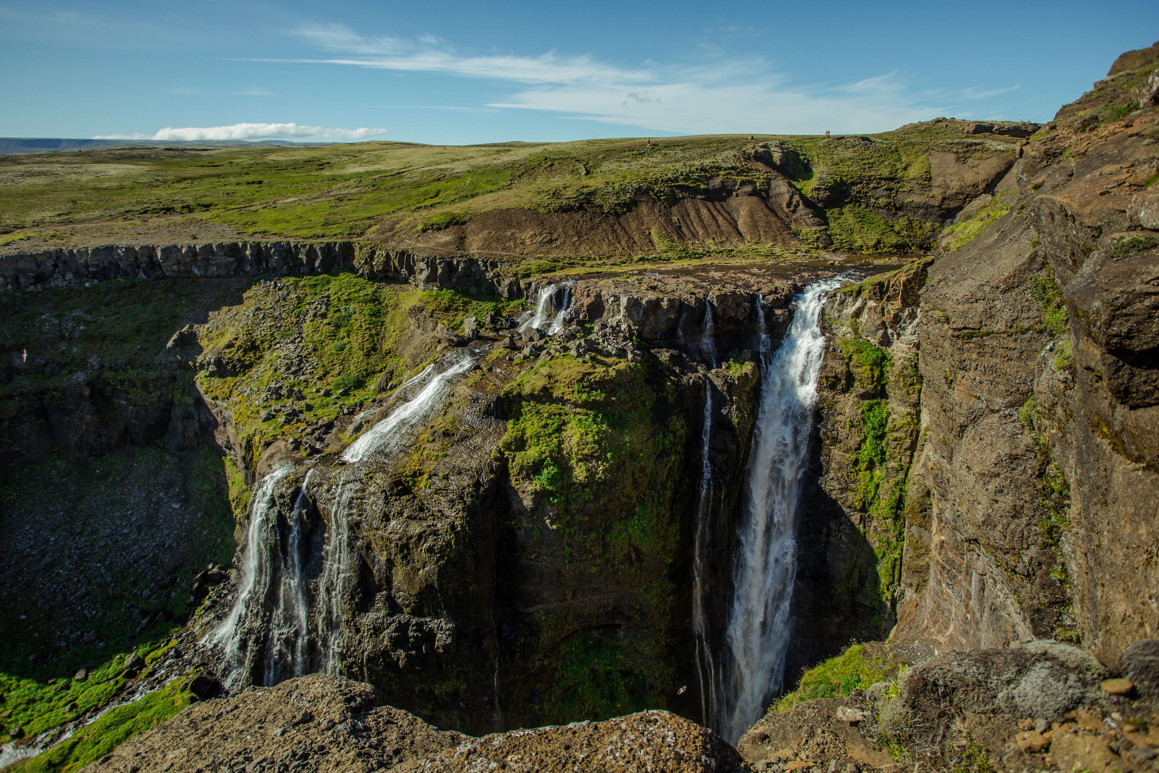 Glymur Waterfall from the distance