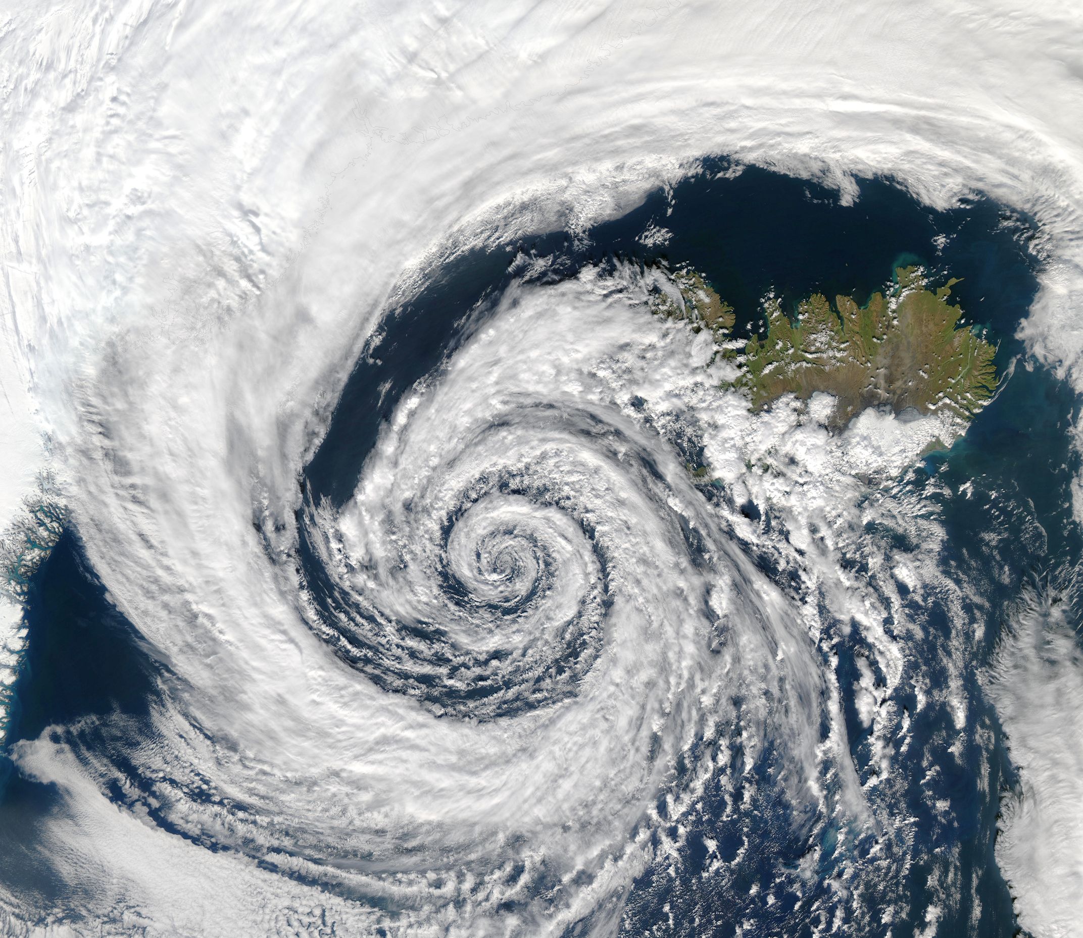 Nasa Satelite view of a storm over Iceland