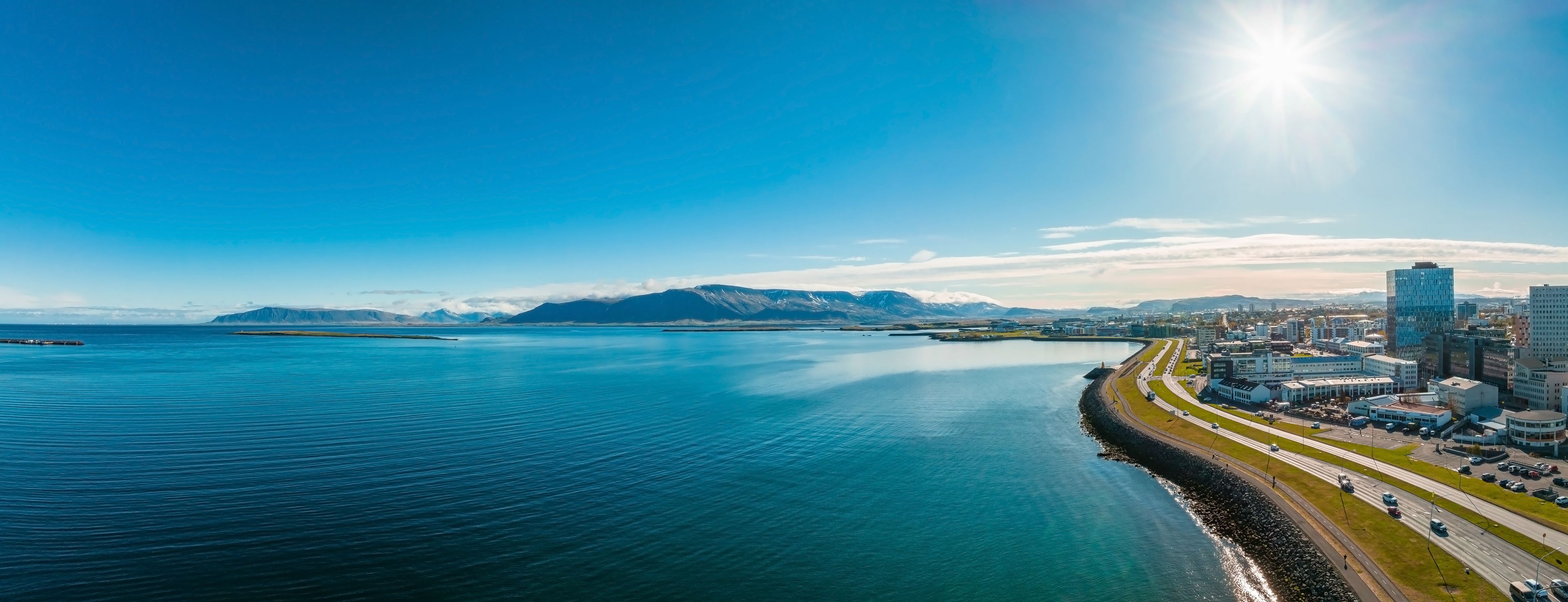 Sunny weather in iceland