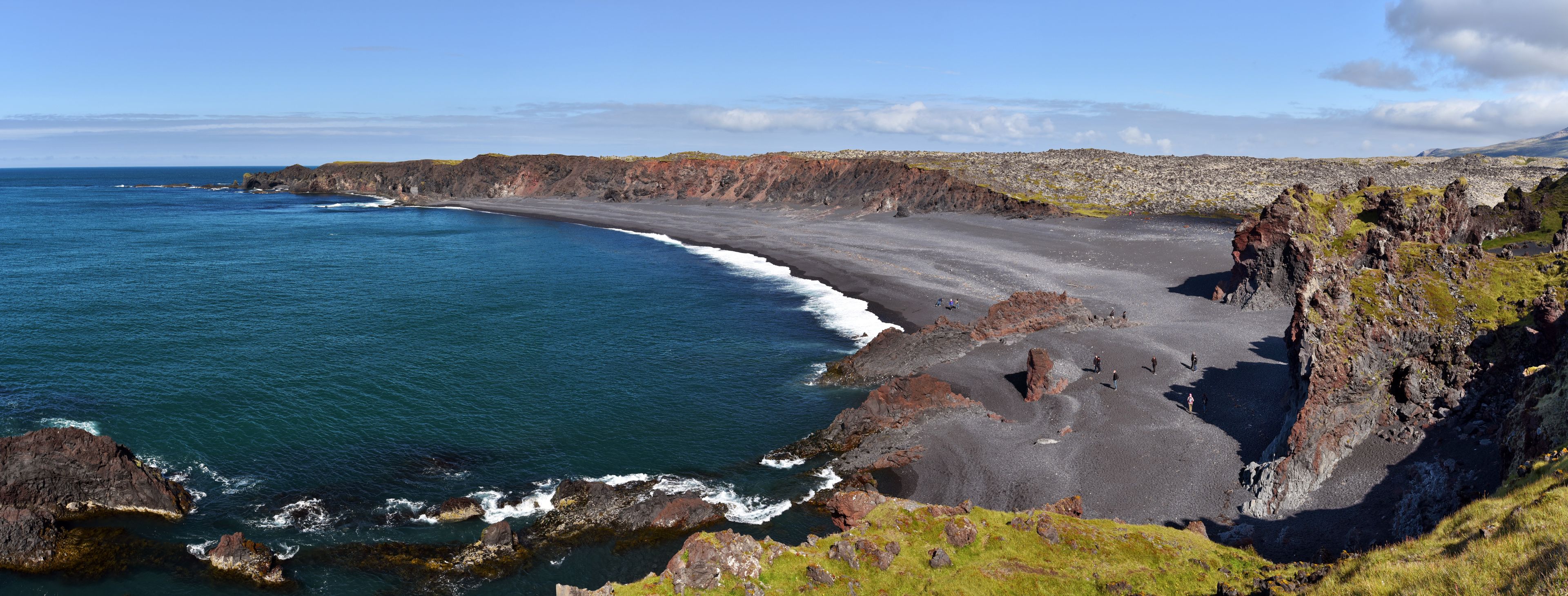 Stunning nature at djúpalónssandur during a  early summer with volcanic rock around the beach.