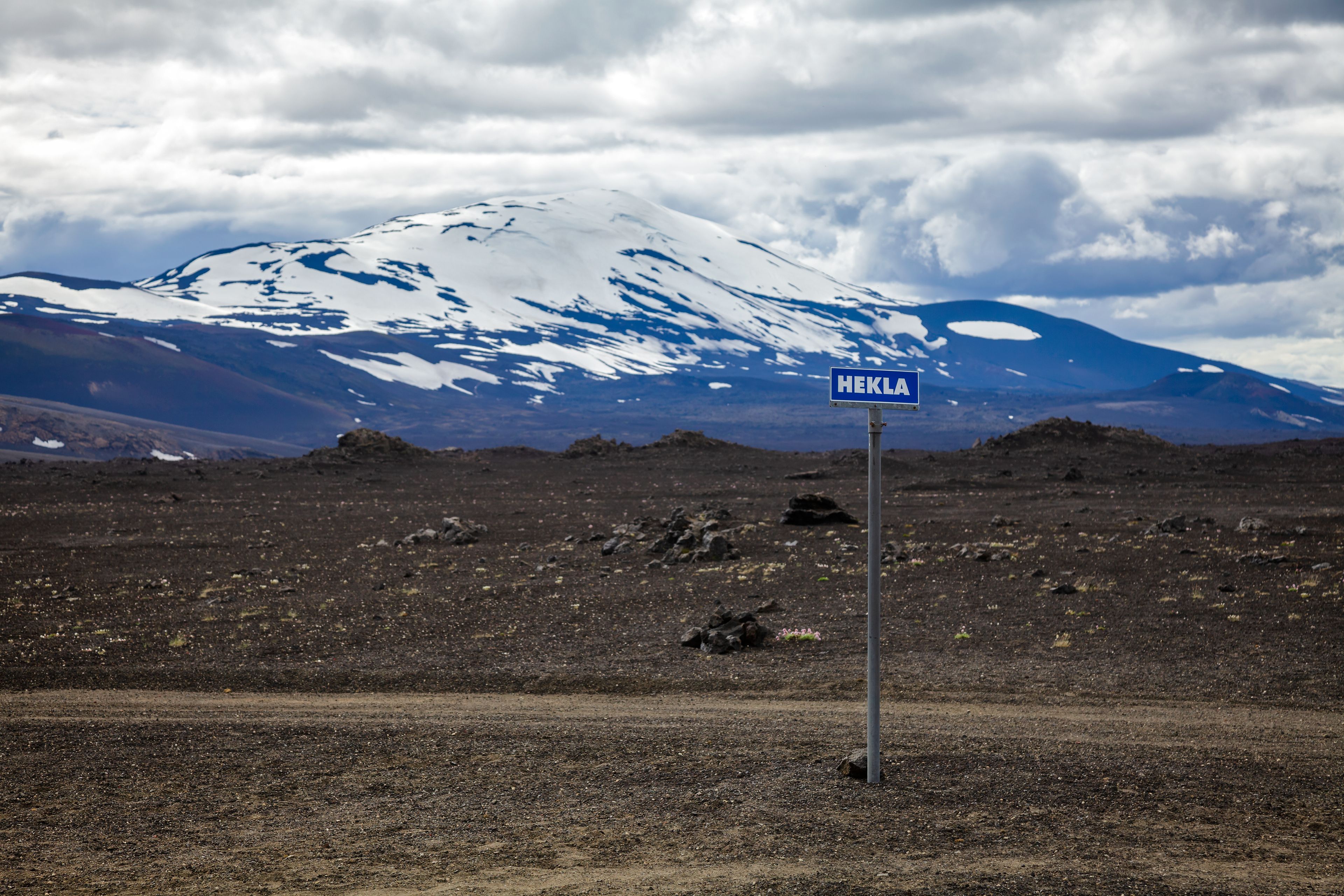 Mount Hekla covered in snow