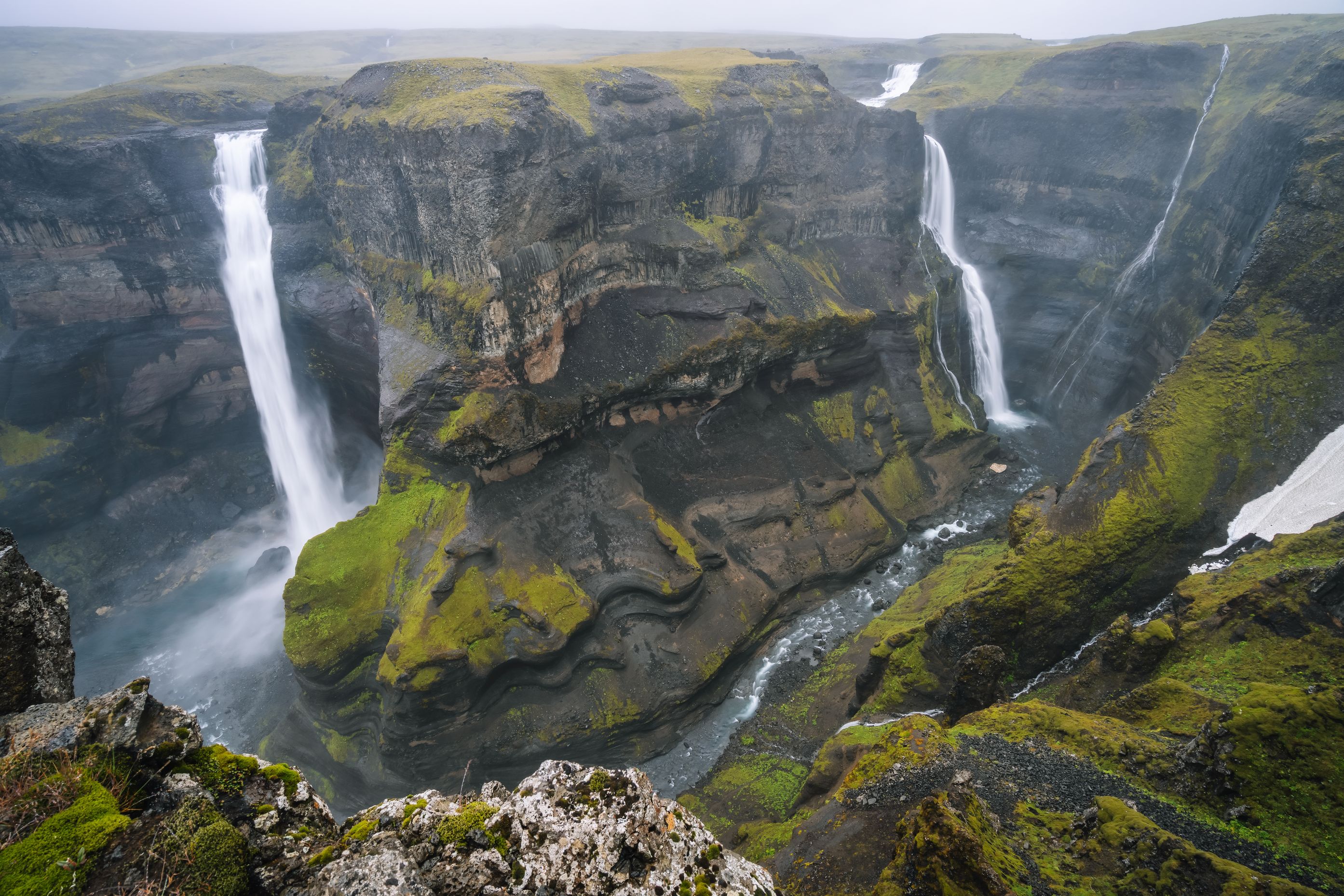 Haifoss and Granni Waterfalls