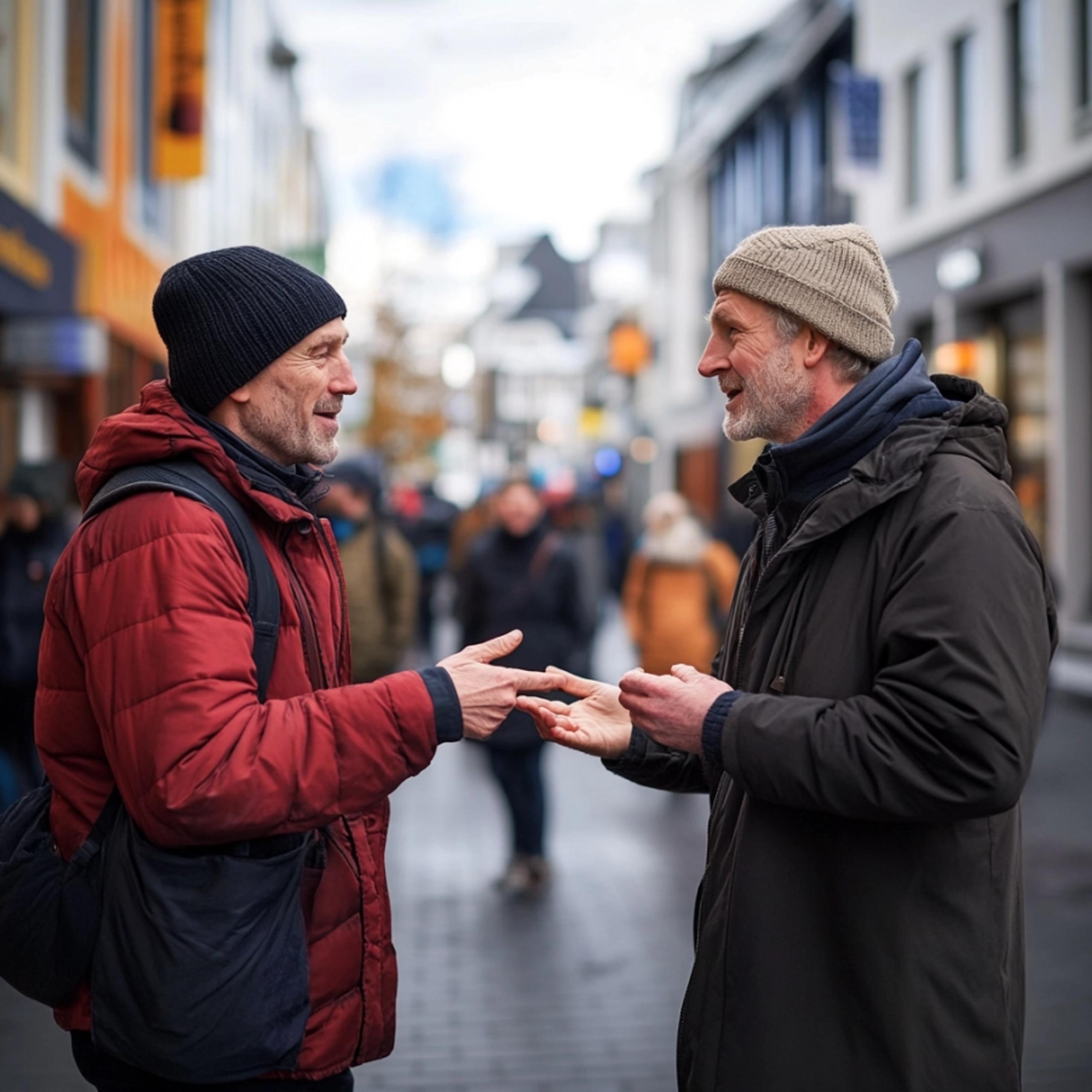 People talking in Reykjavik