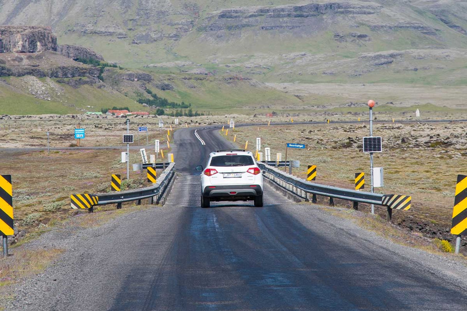 Single Lane Bridge for cars in Iceland 