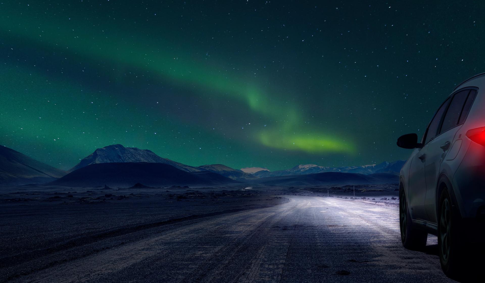 Northern lights Reykjavik Iceland