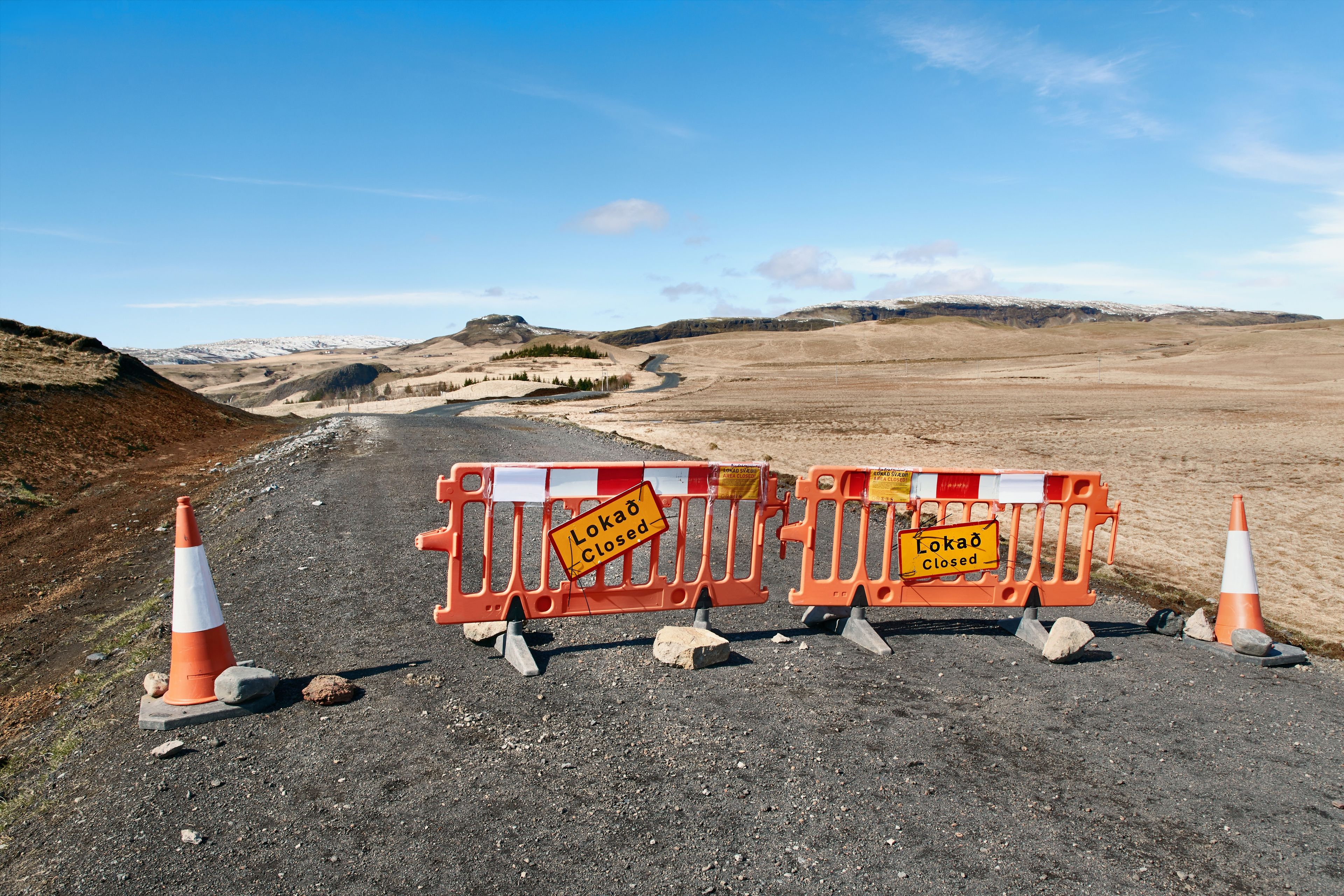 Carretera cortada en Islandia