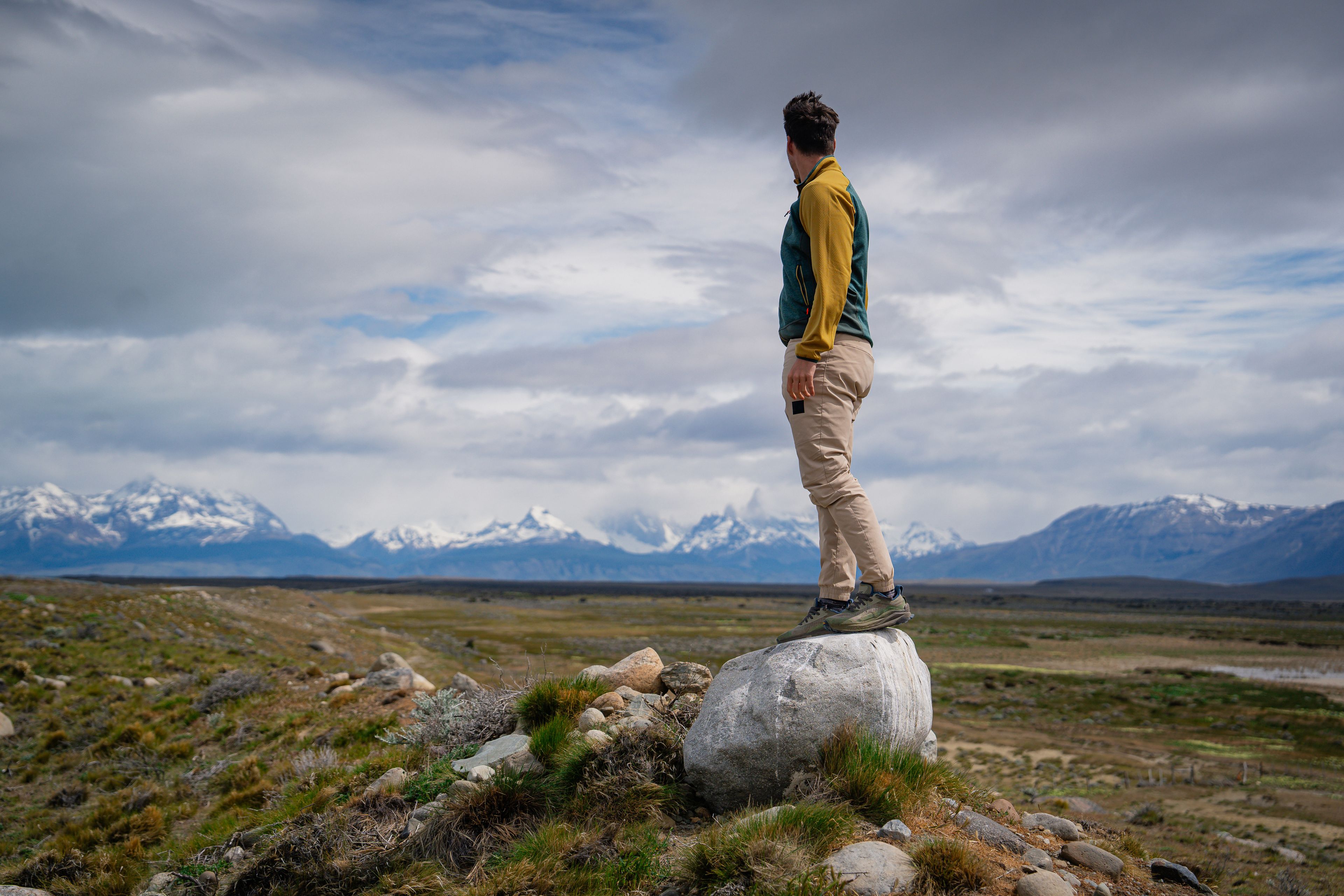 Man on top of a rock in Iceland