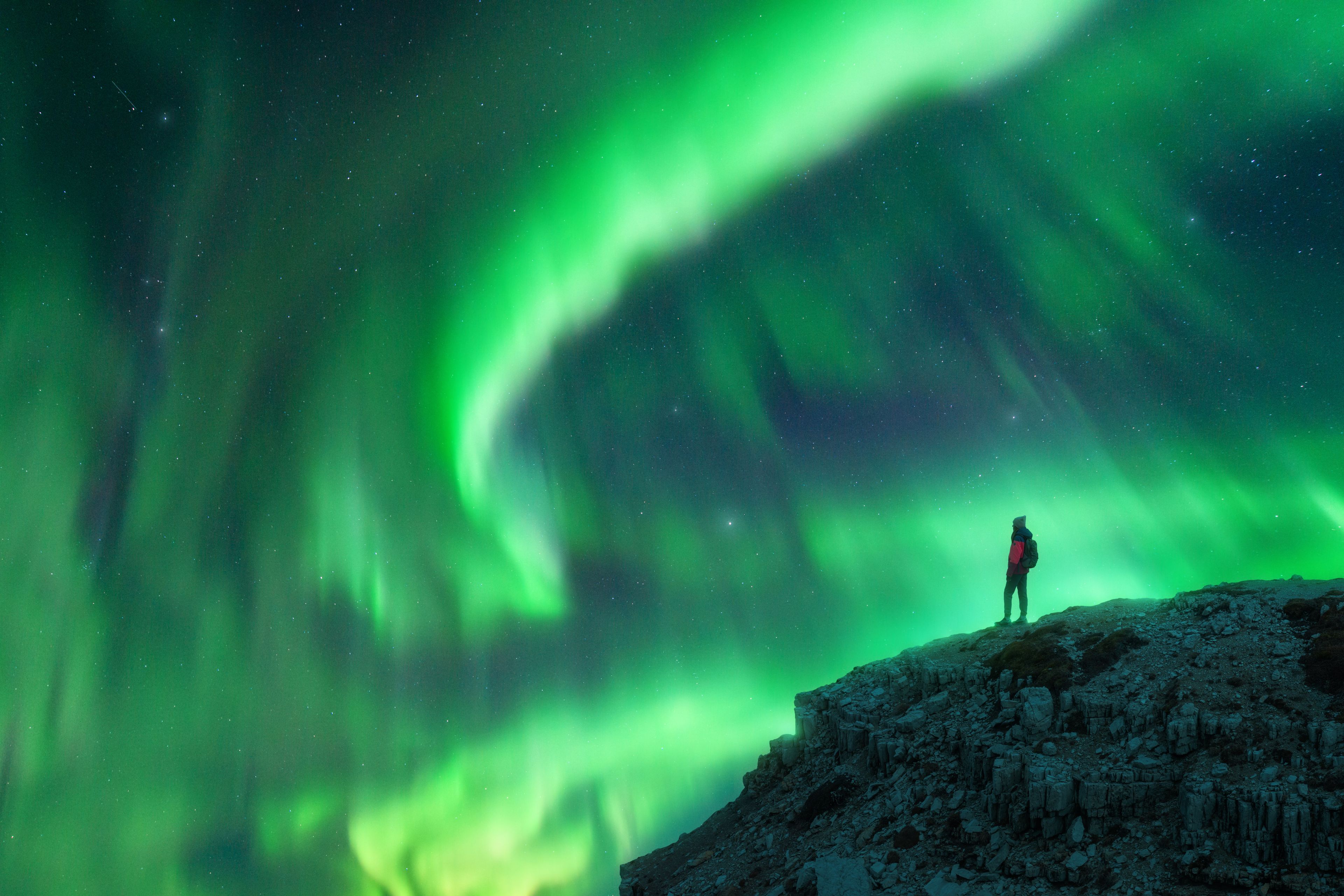 a person found Northern Lights during her winter vacation in iceland in february