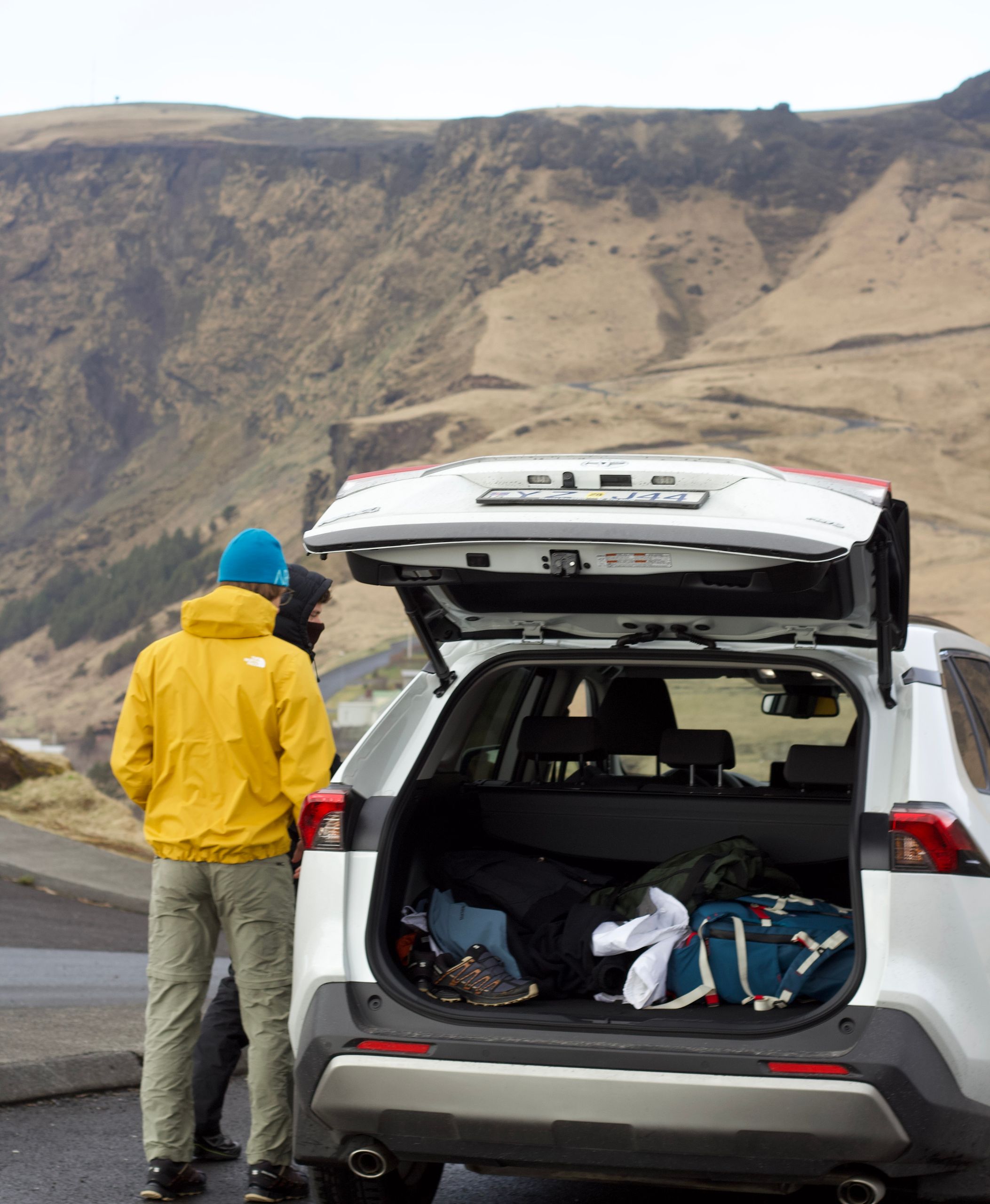 Back trunk of the SUV Toyota in Iceland 