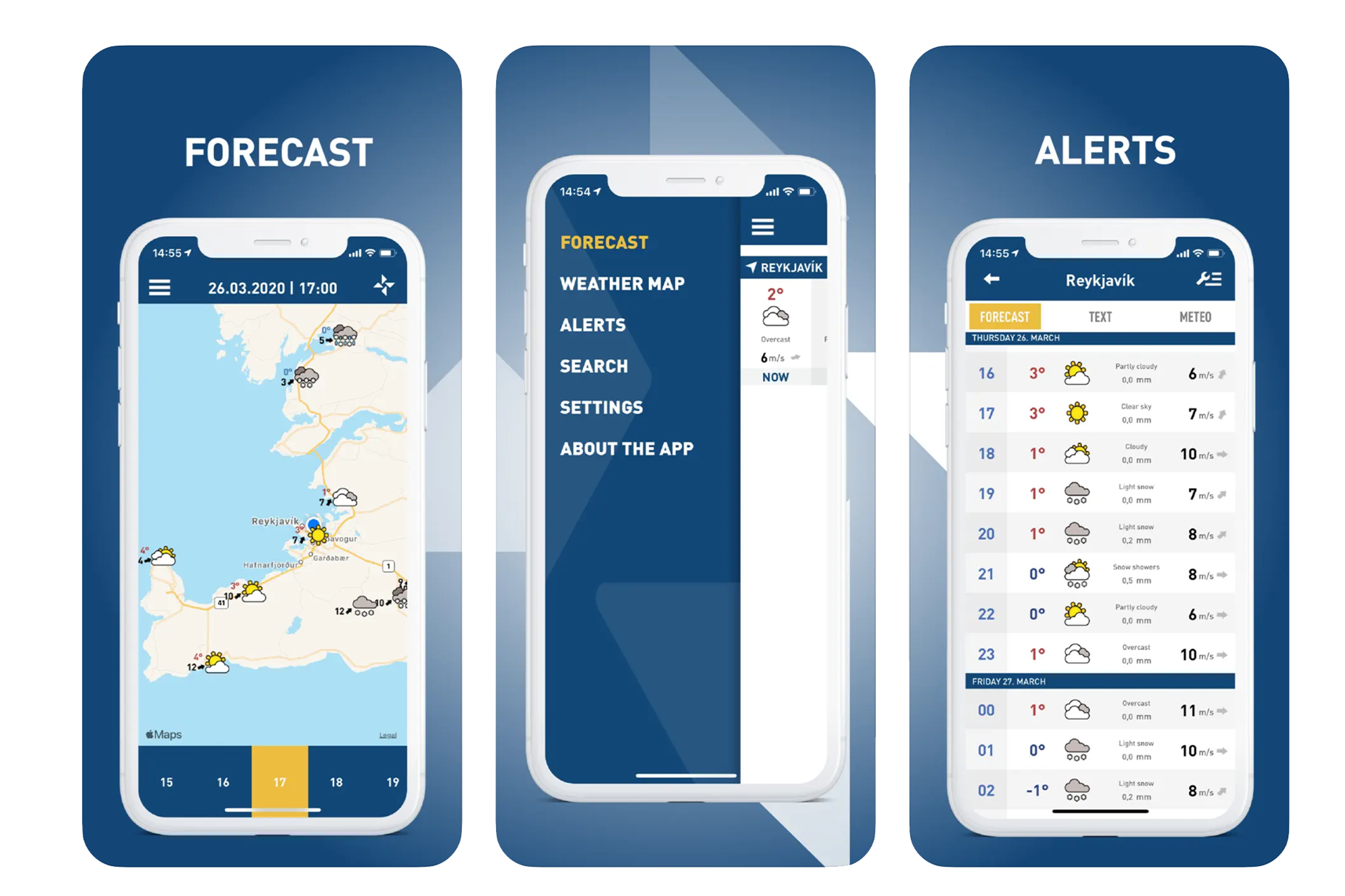 App für das Isländische Meteorologische Amt in Island