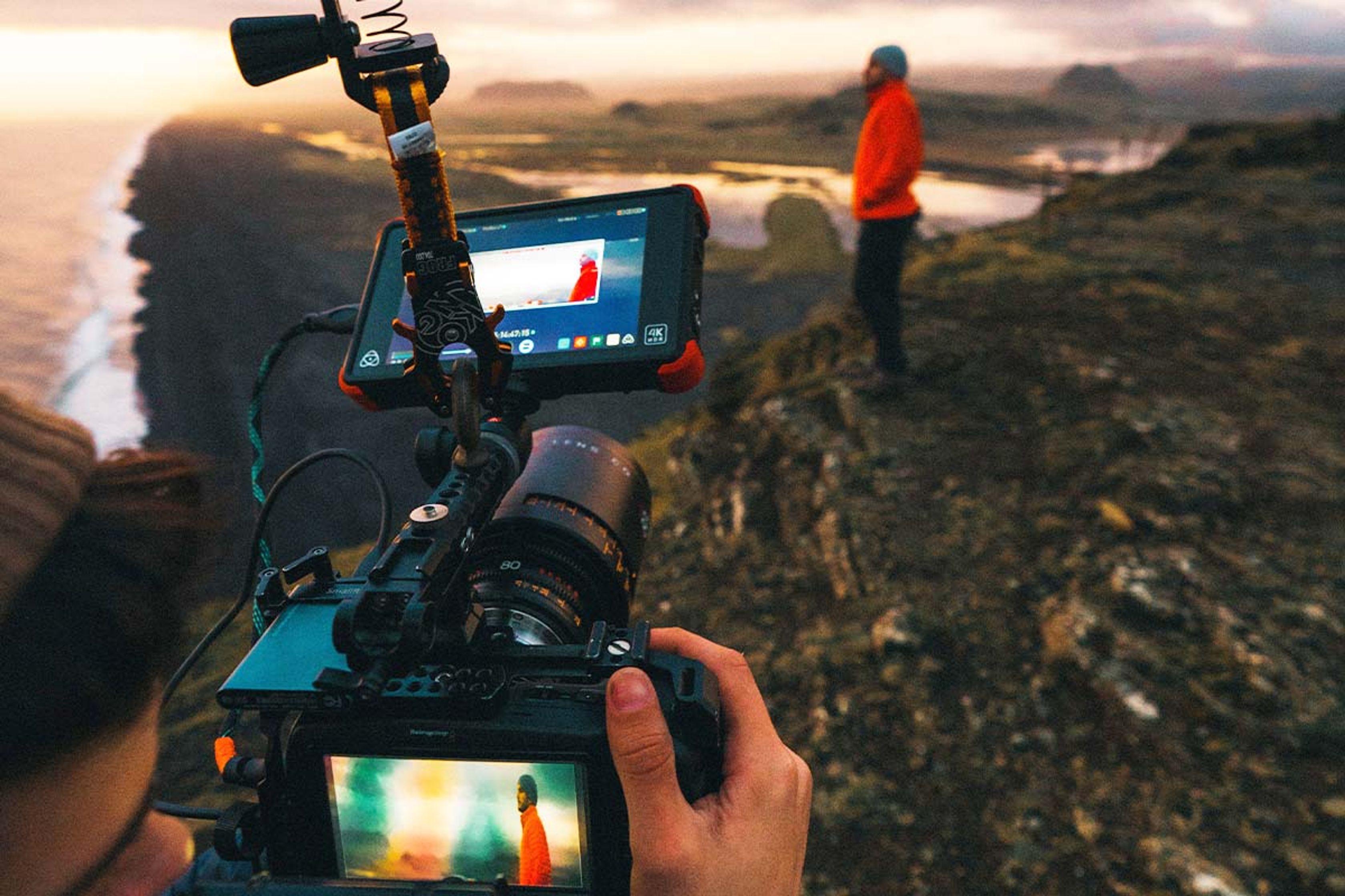 Film shoot in the middle of the landscapes of Iceland