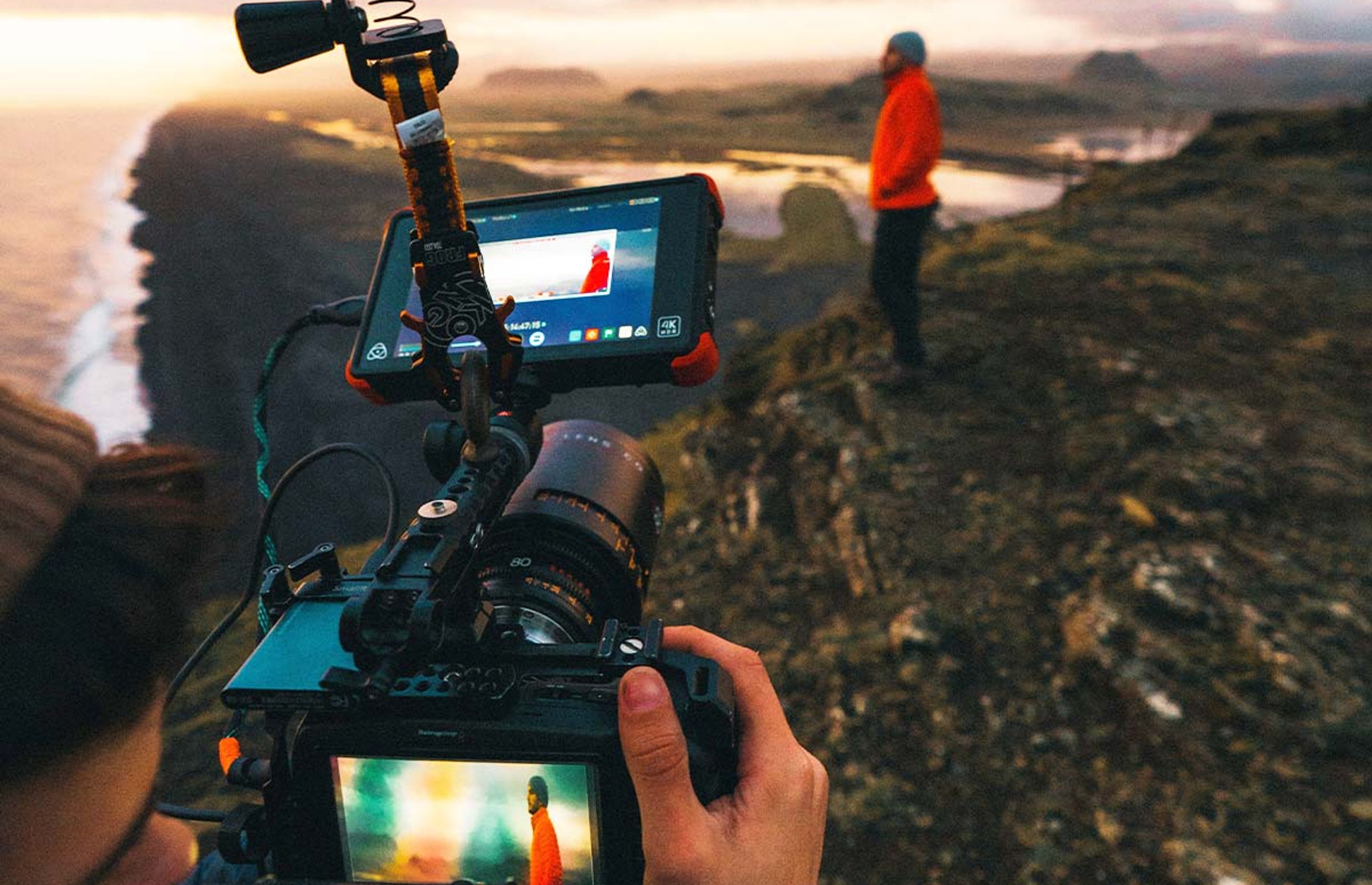 Film shoot in the middle of the landscapes of Iceland