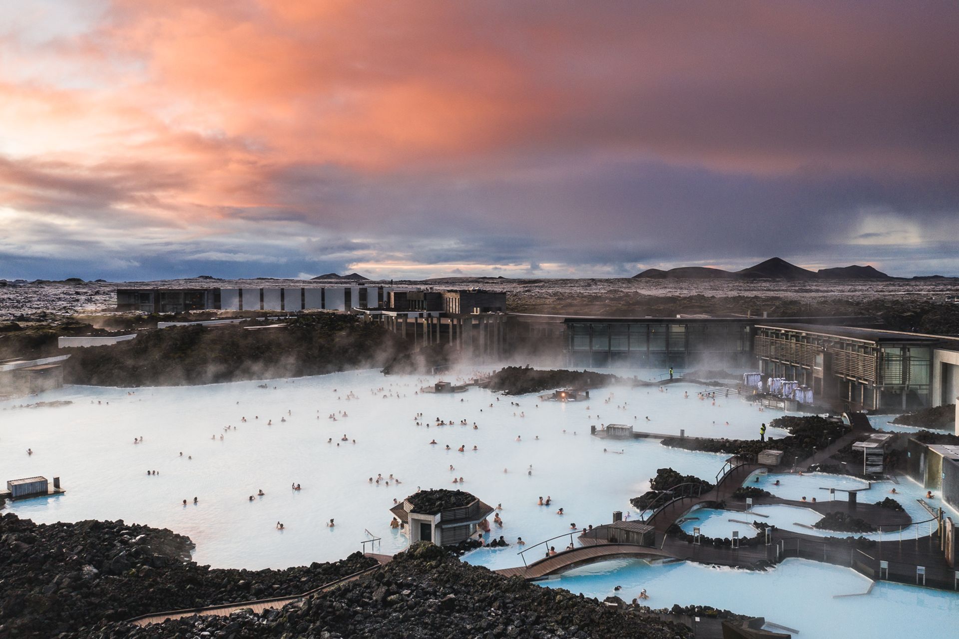 Blue lagoon hot spring in Iceland near Reykjavik