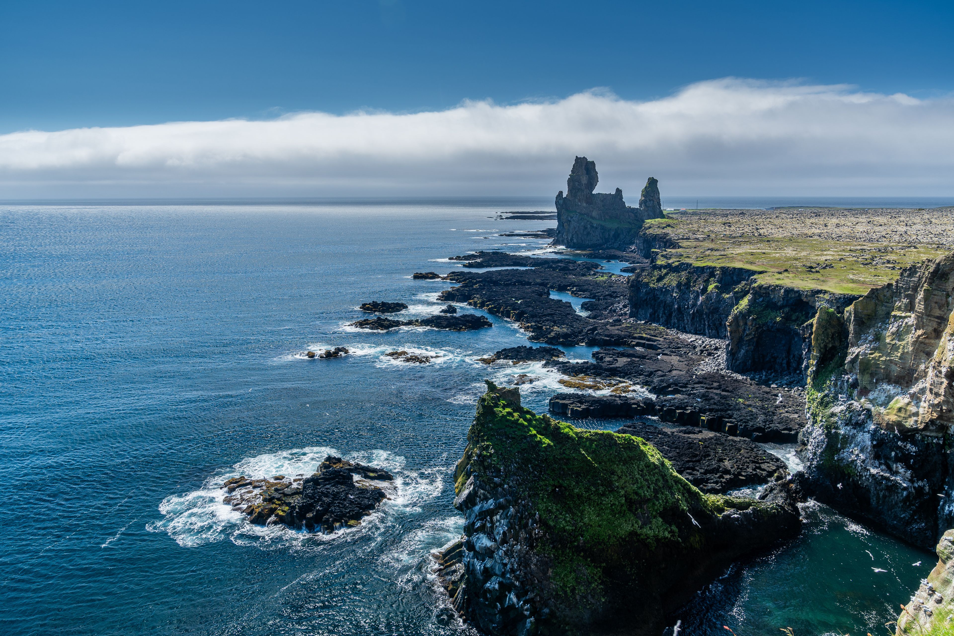 Lóndrangar Cliffs on a sunny day