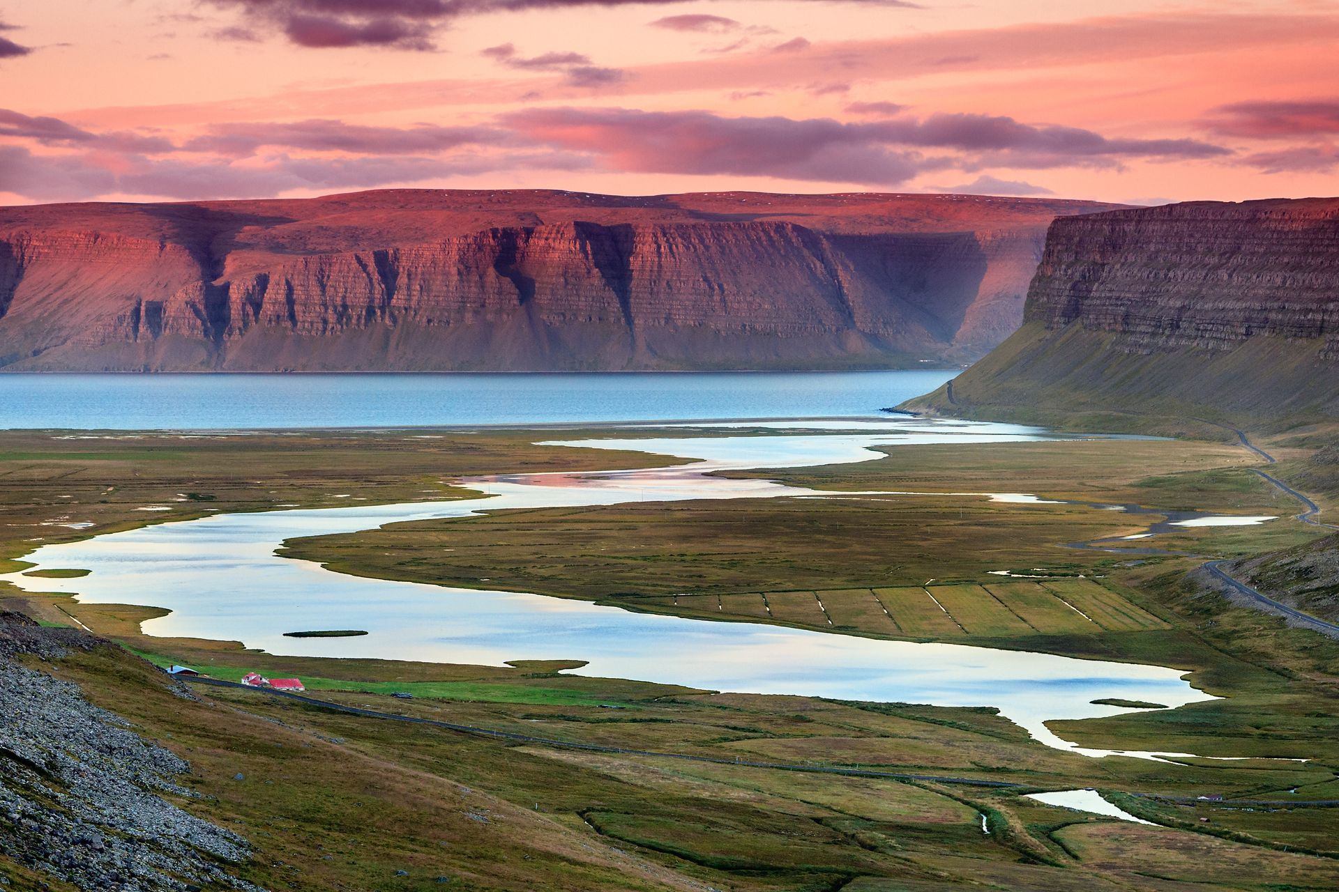 Amazing panoramic view on Westfjords area, Iceland 