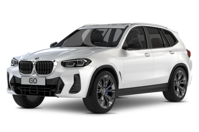 Hágæða hvítur BMW X3 bílaleigubíll