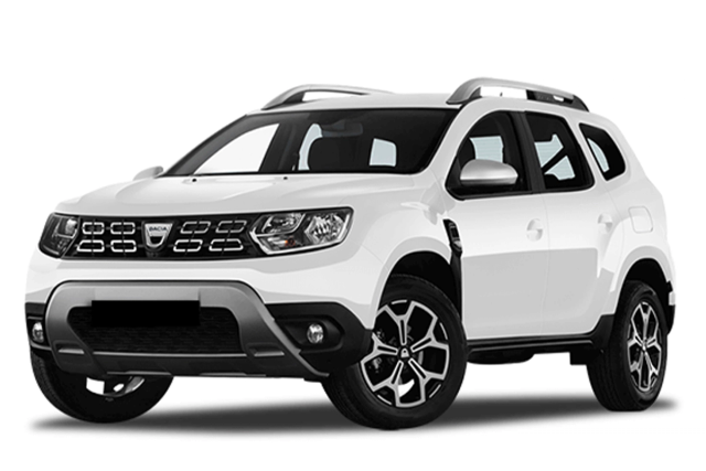White old Dacia Duster rental car 2021 model from Go Car Rental Iceland.
