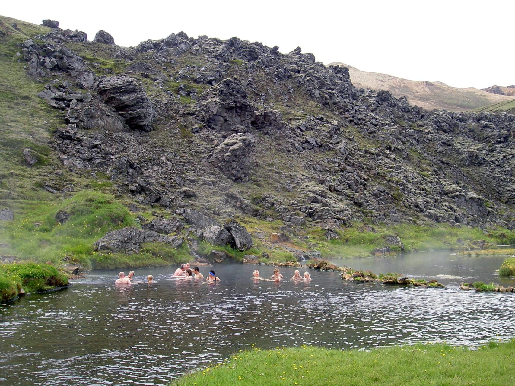 Landmannalaugar a hot spring located in the highlands of Iceland