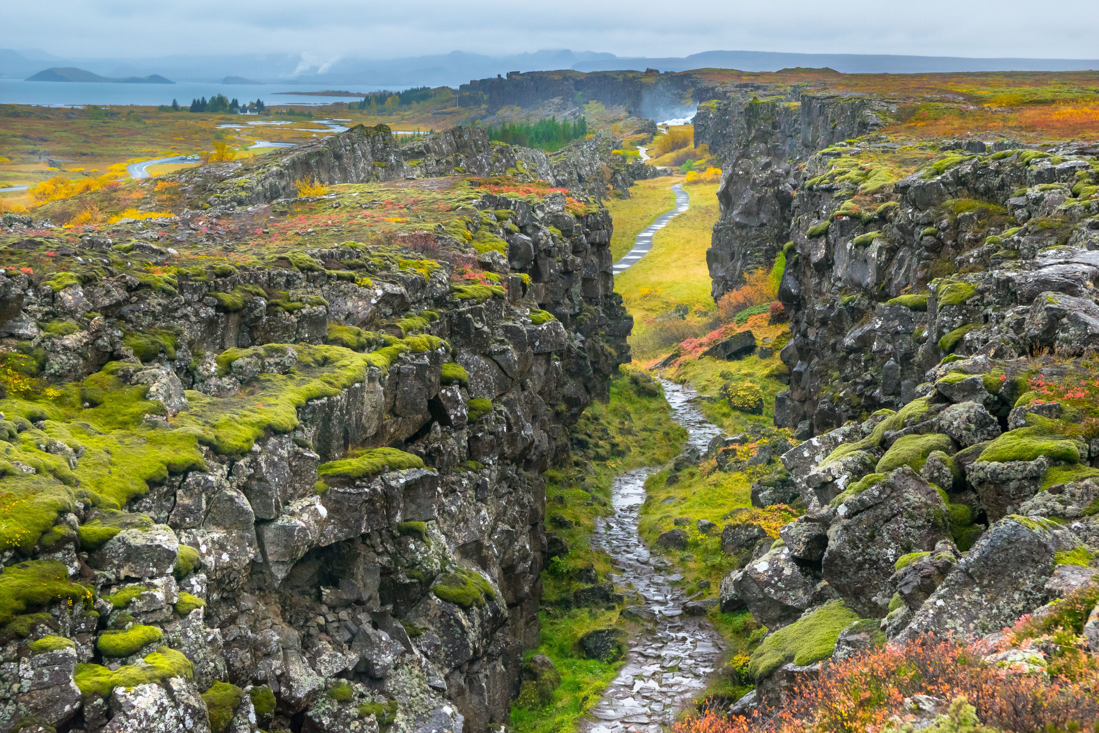 The Eurasian and North American tectonic plates in Þingvellir