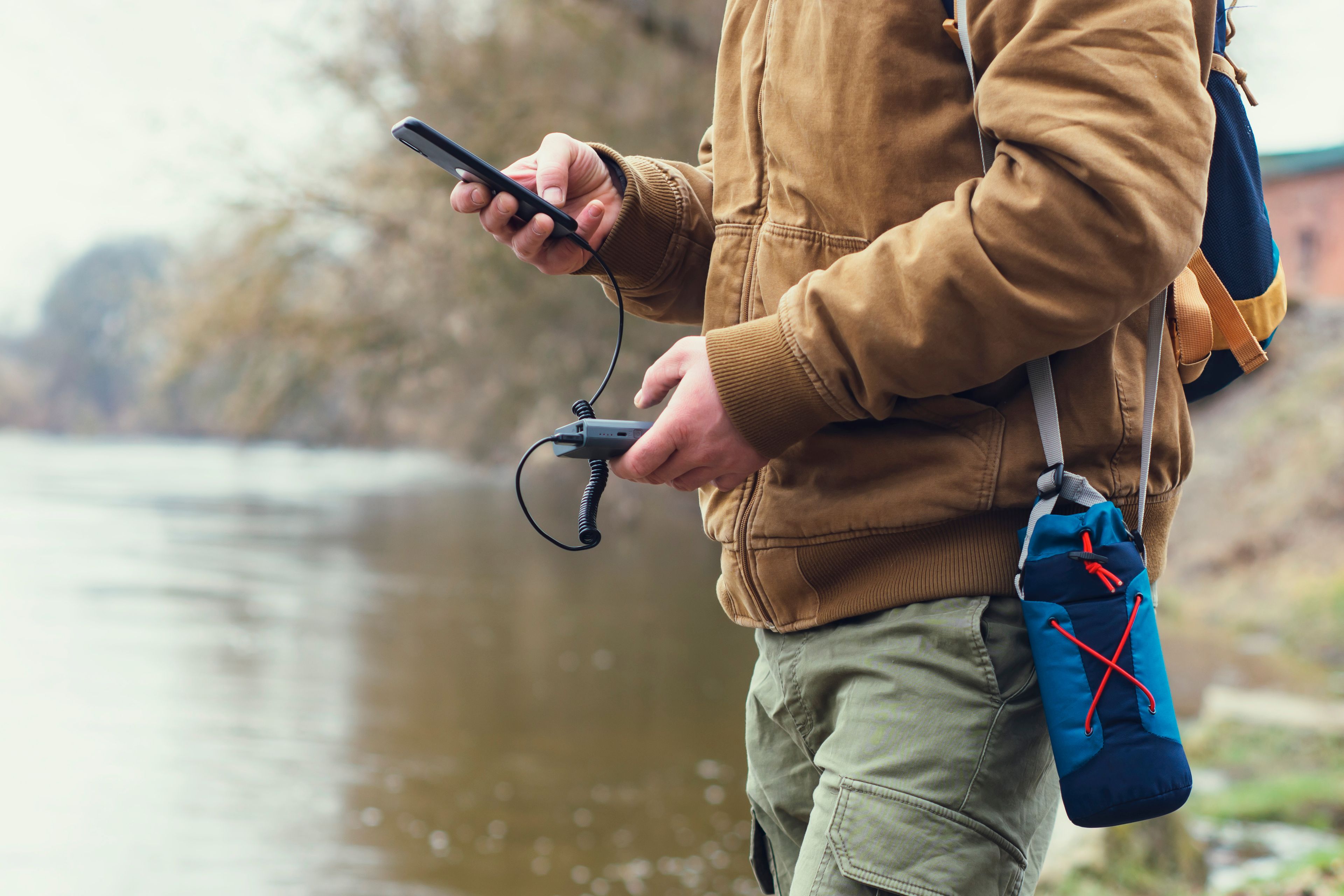 carrying a portable power bank when on the go