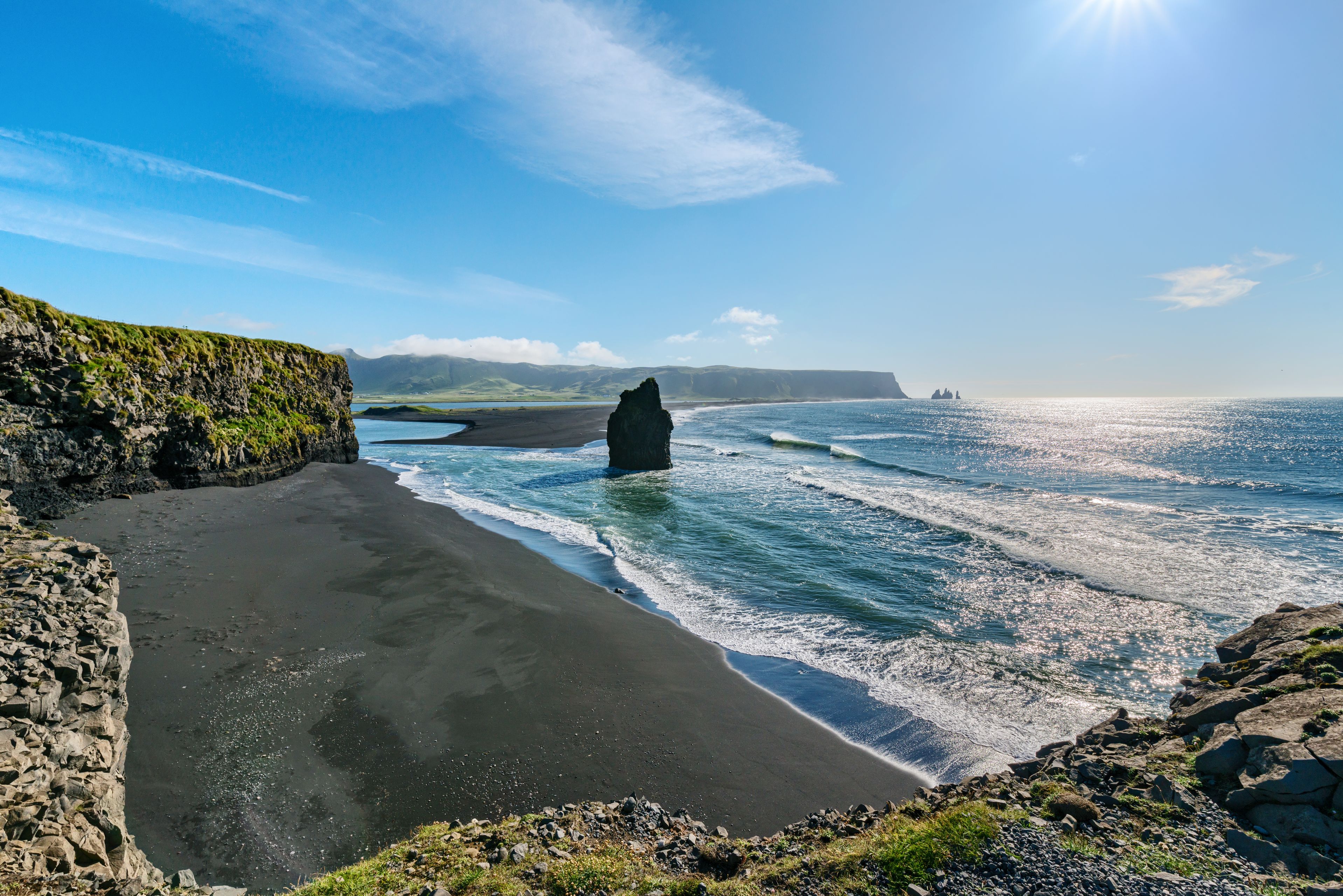 Black sand beach in South Iceland