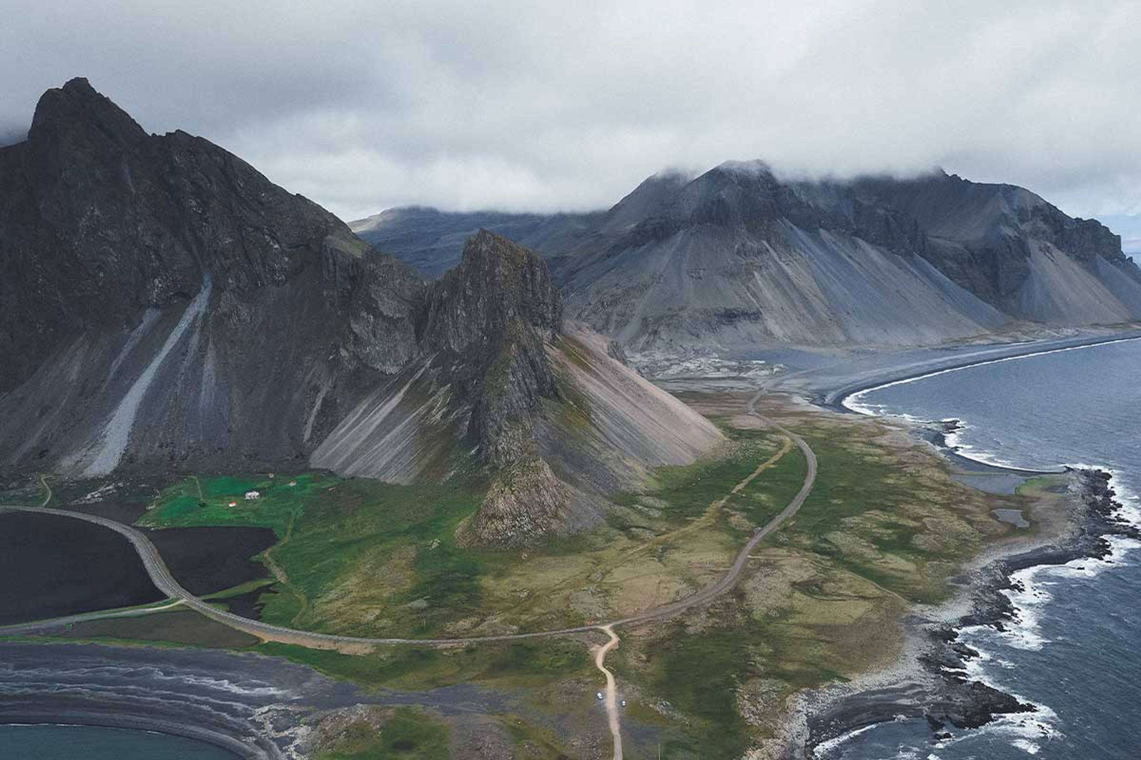 Mountains of iceland taken with a drone